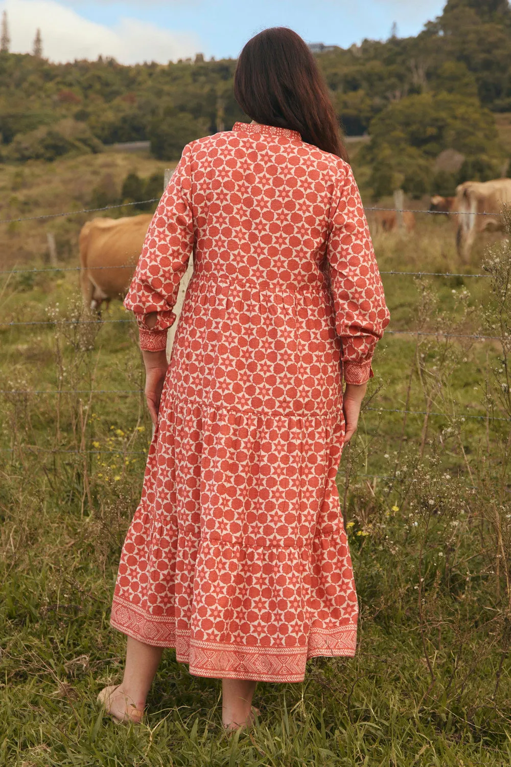 Square View Sabre V-Neck Dress in Lunar Eclipse