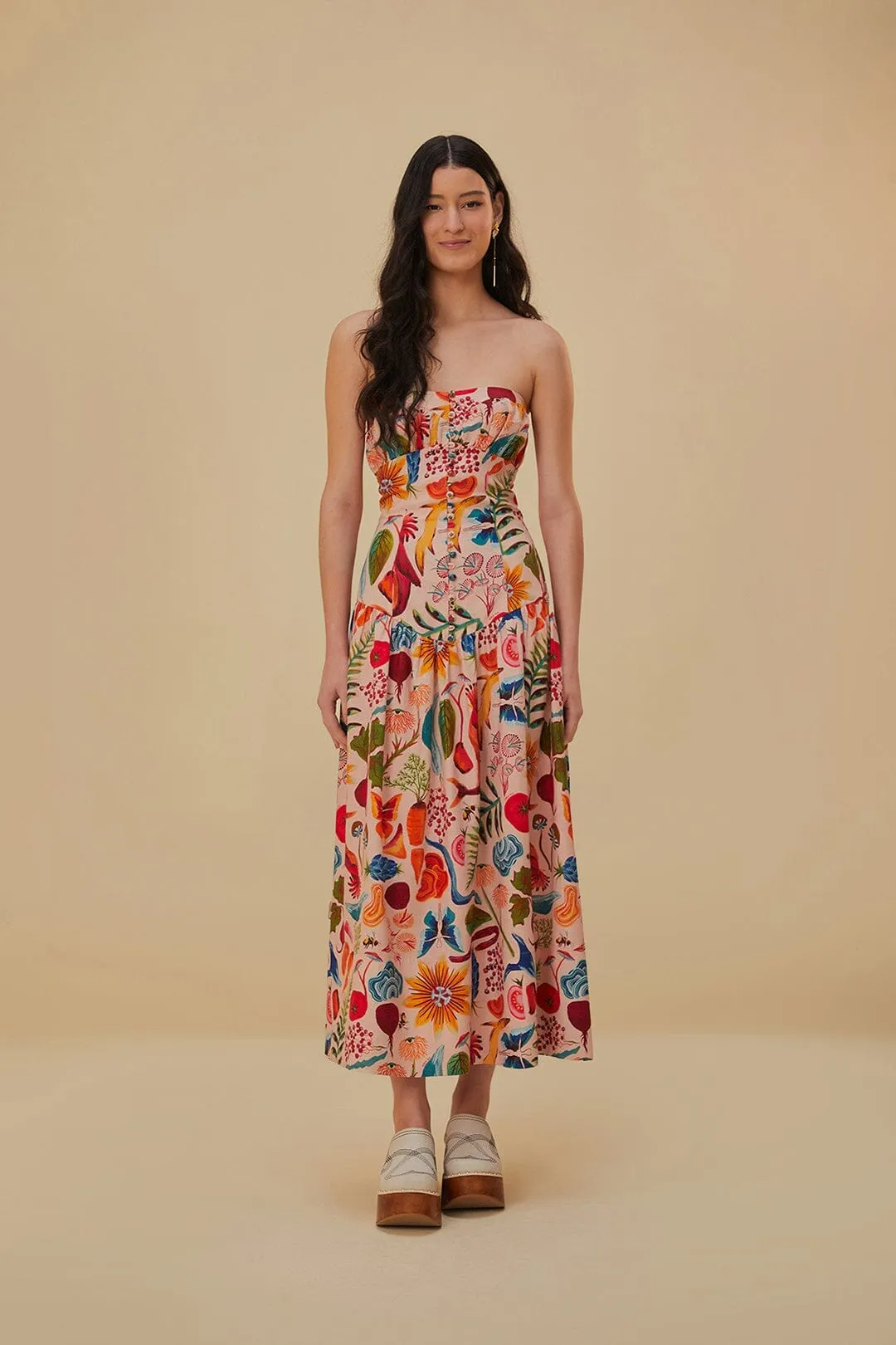 Orchard Walk Beige Bright Farm Lenzing? Ecovero? Euroflax? Maxi Dress