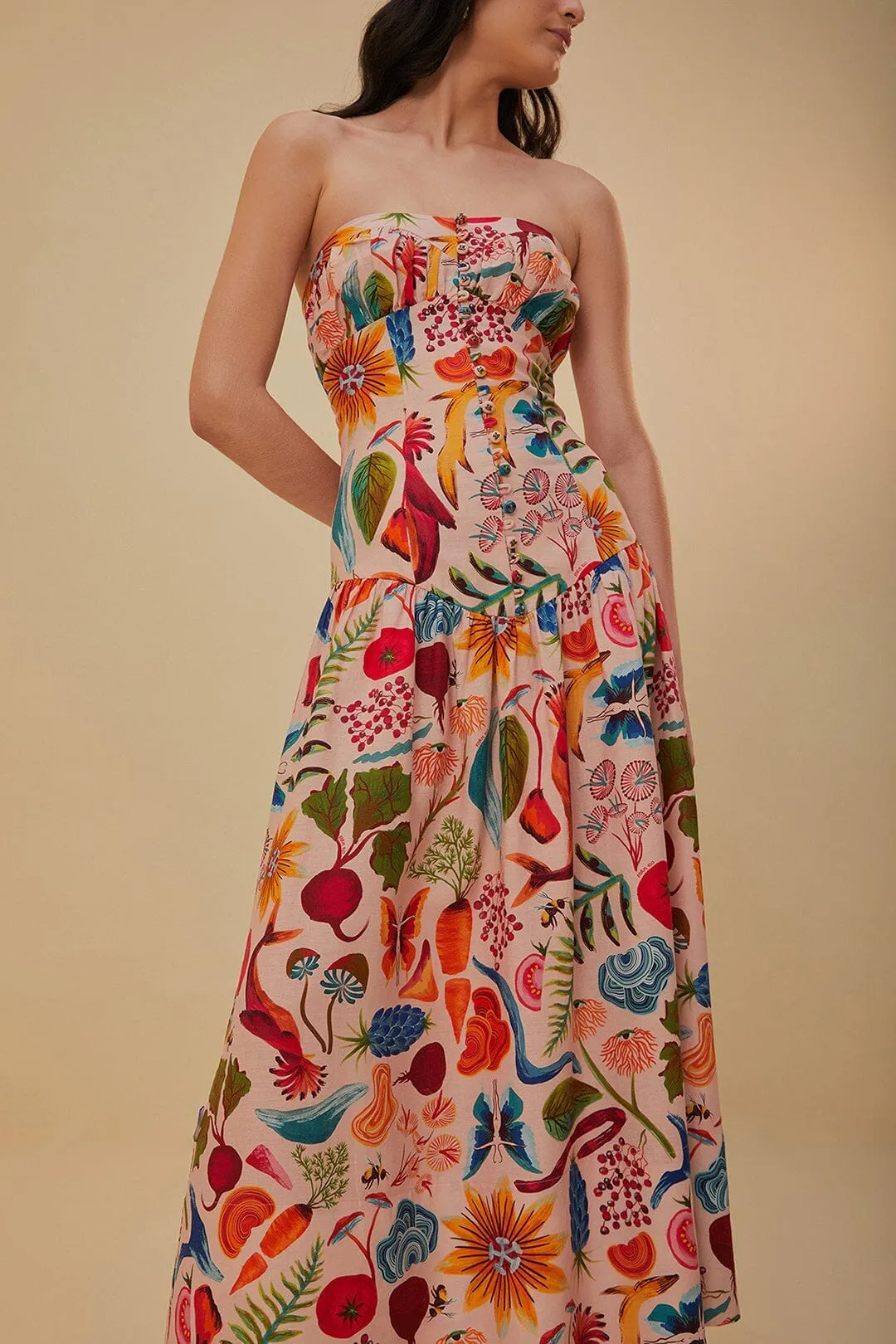 Beige Bright Farm Lenzing? Ecovero? Euroflax? Maxi Dress Canal Side