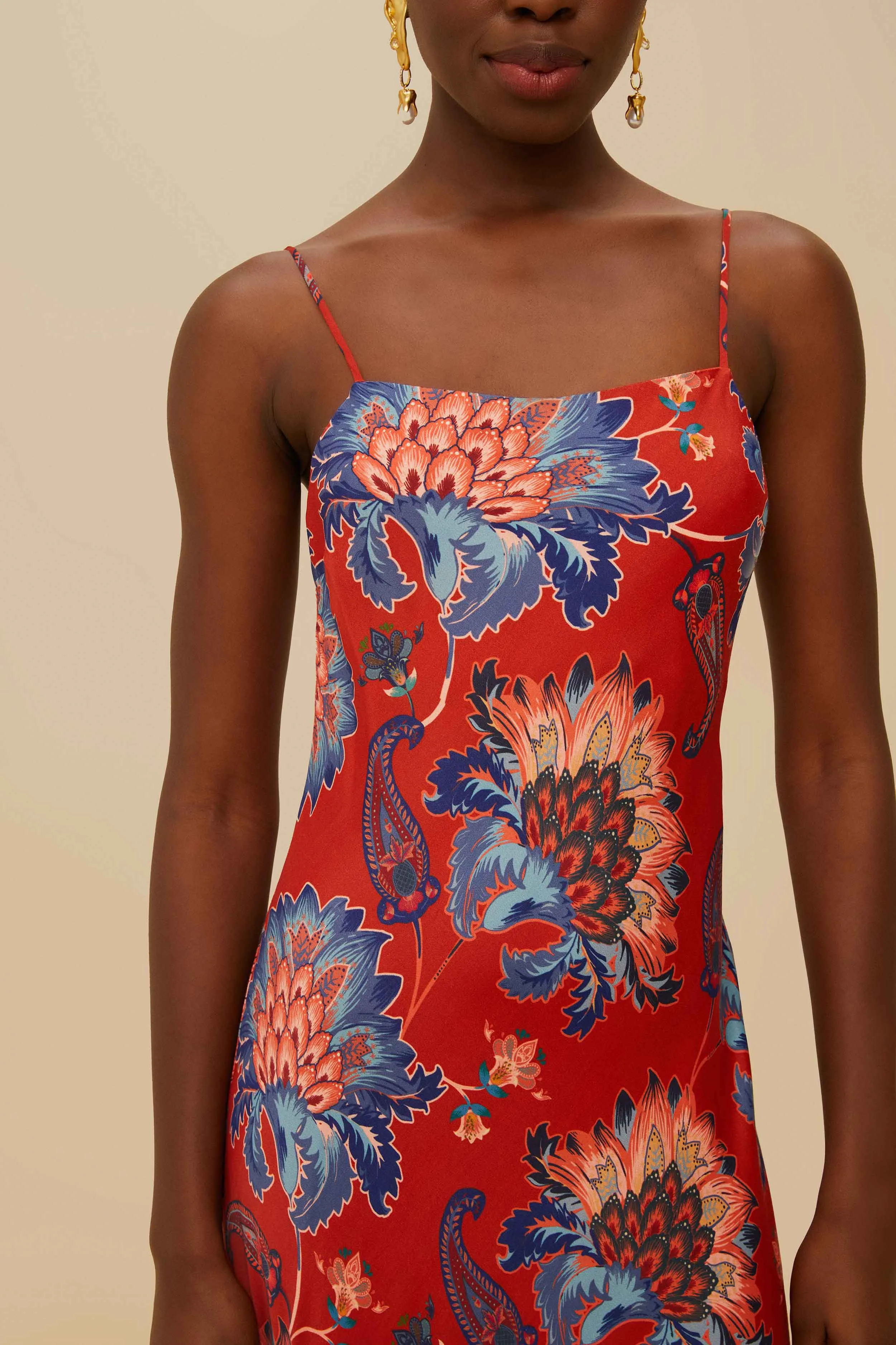 Red Luang LENZING? Maxi Dress Boat Neck