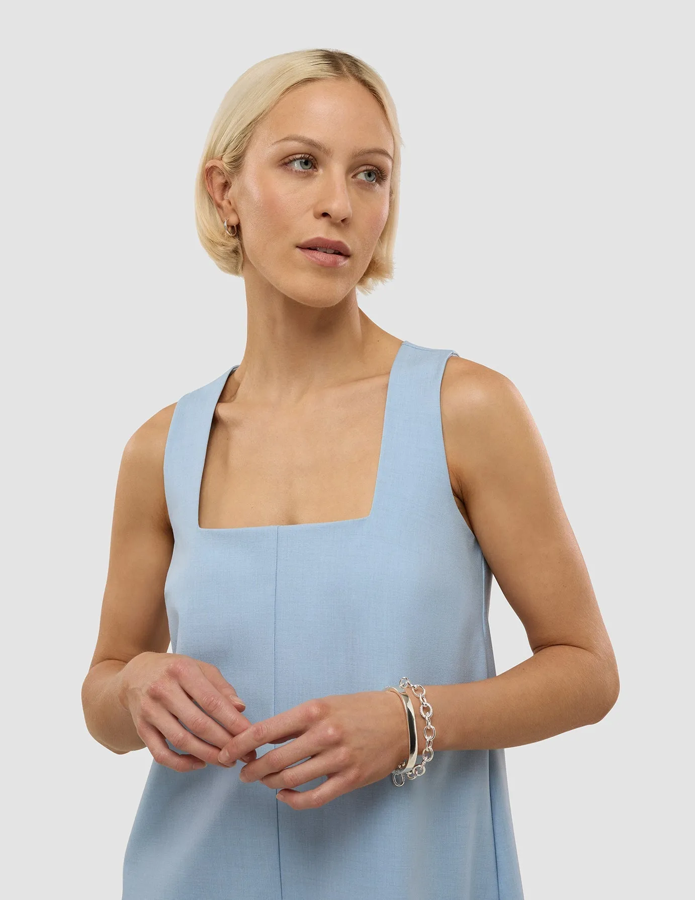 Women's Essential Spencer Dress Sky Blue Melange City Cool