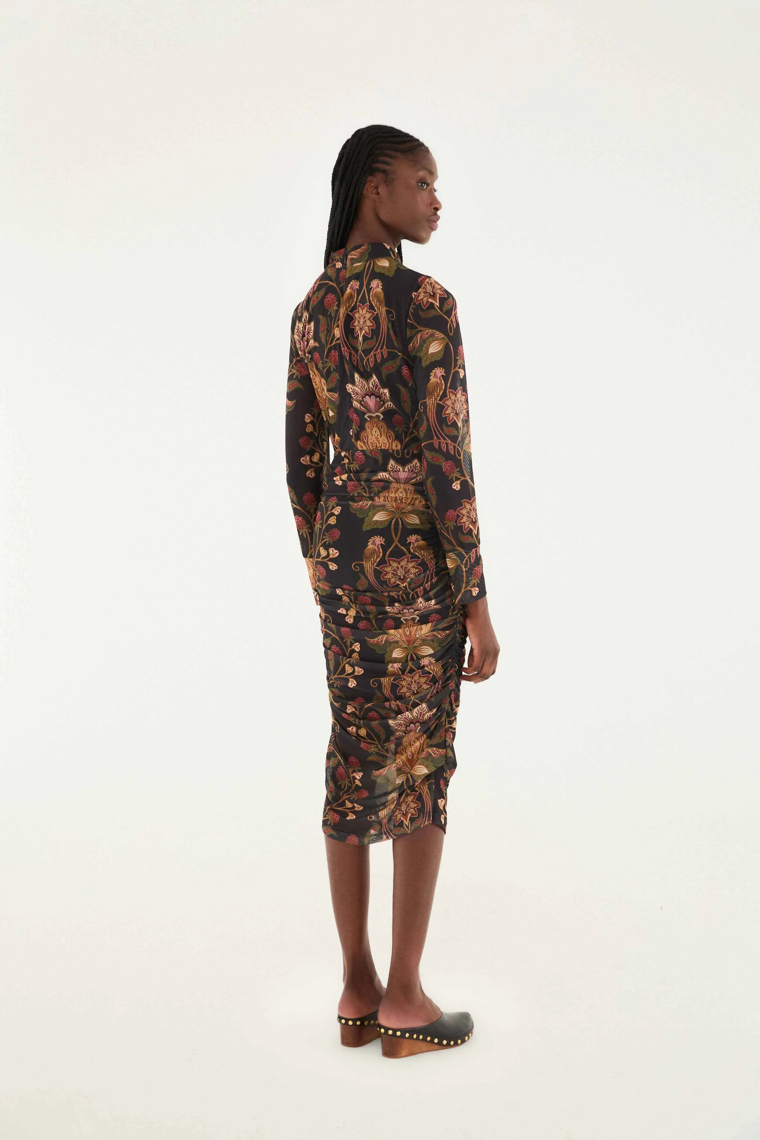 Black Berry Garden Tulle Midi Dress Shadow Play