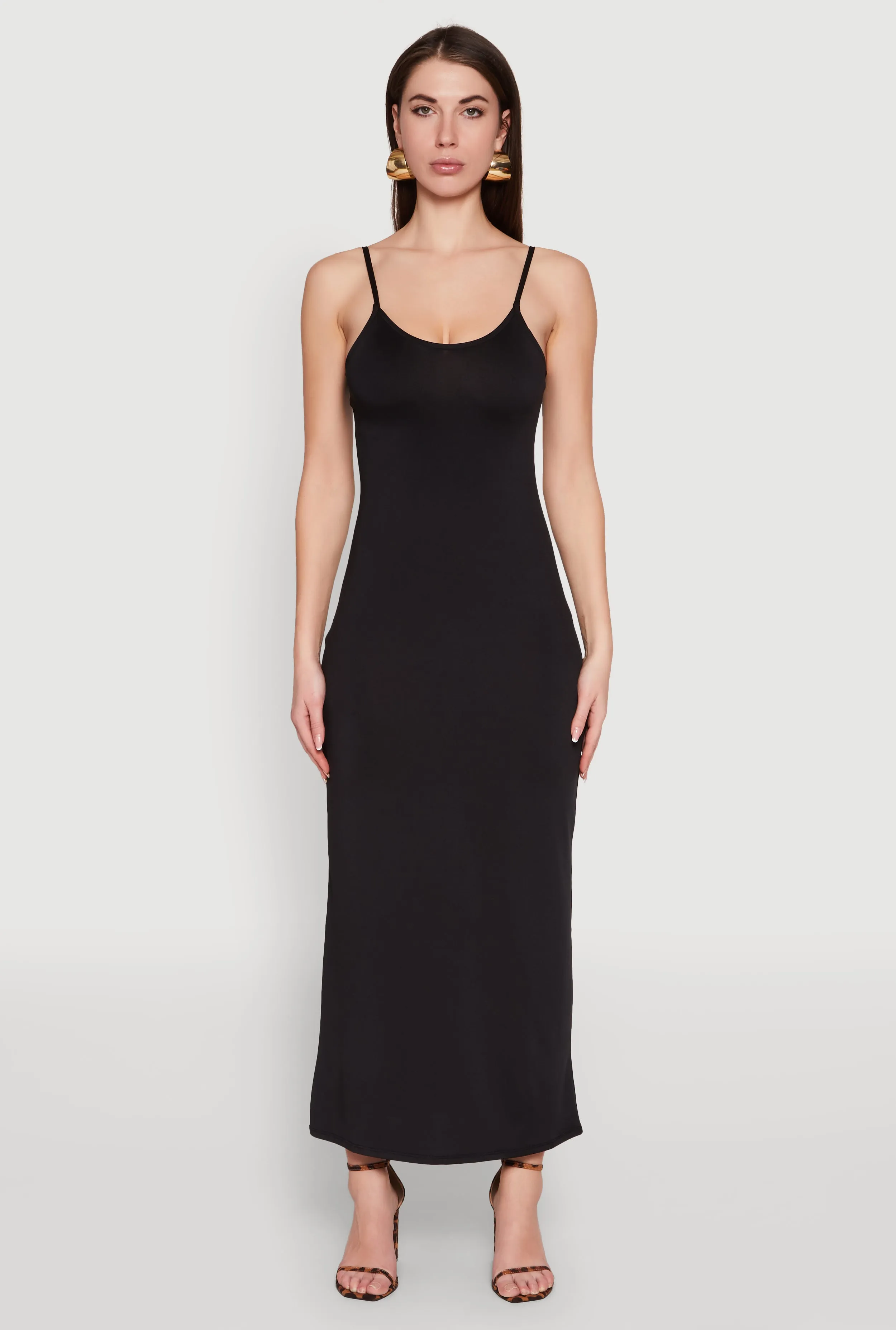 Urban Cool Elegant high-waist gown Scoop Neck Cami Maxi Dress