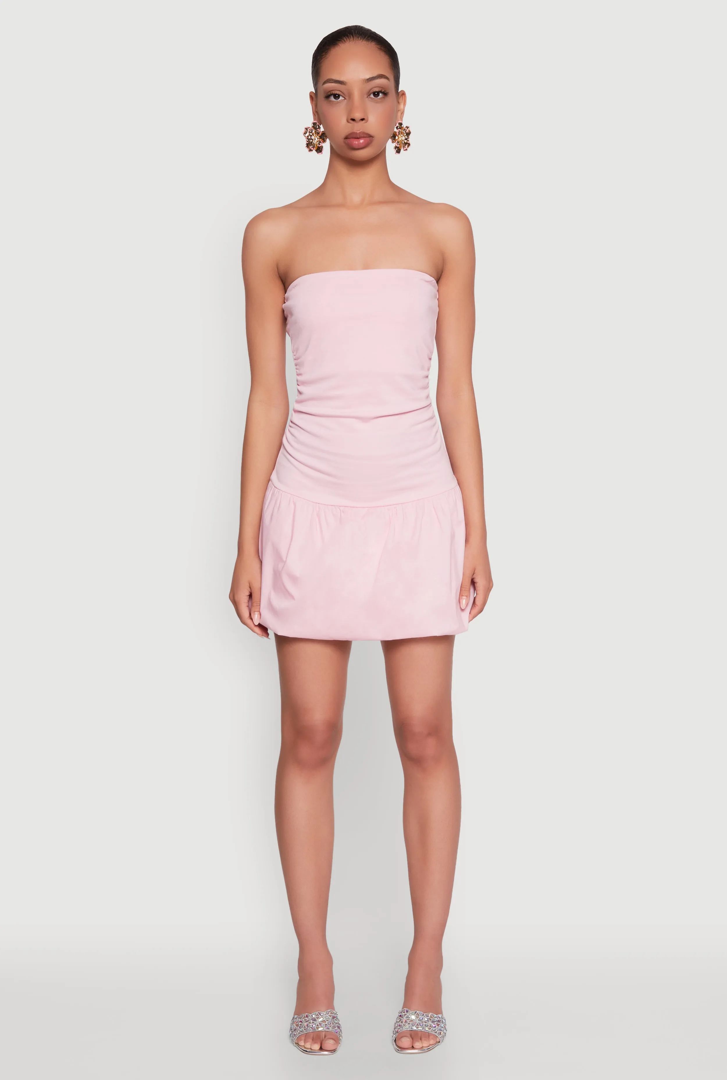 Hypoallergenic fabric Almost Famous Convertible Bubble Hem Dress