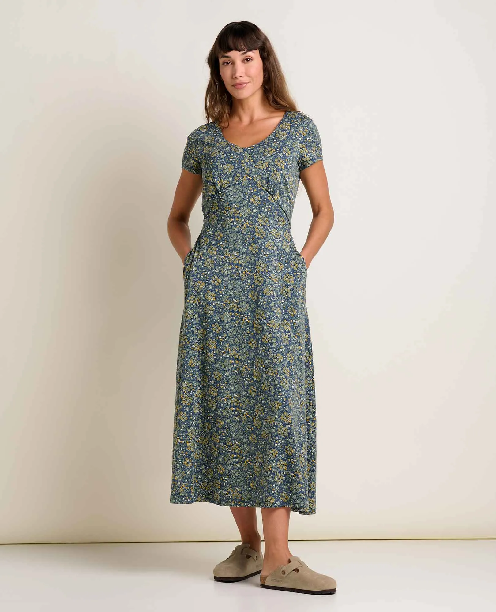 Rose Midi Dress Recycled Polyester Blend AntiPillFinish
