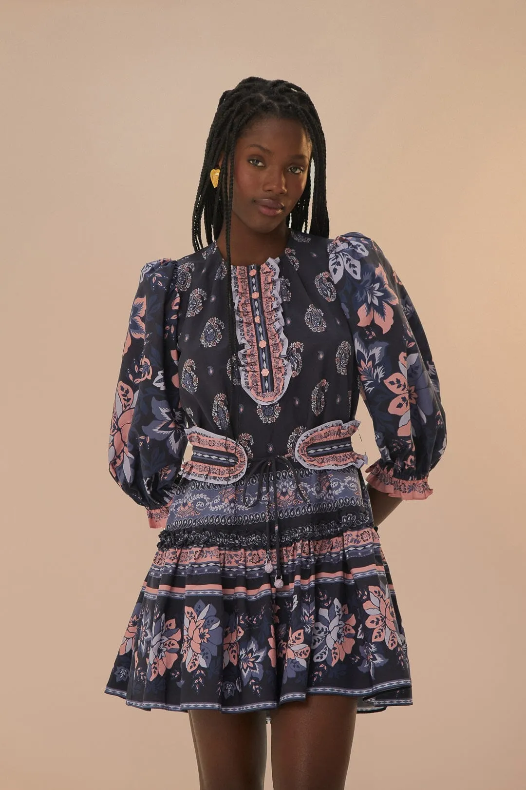 Blue Ayla Short Sleeve Mini Dress Star Look