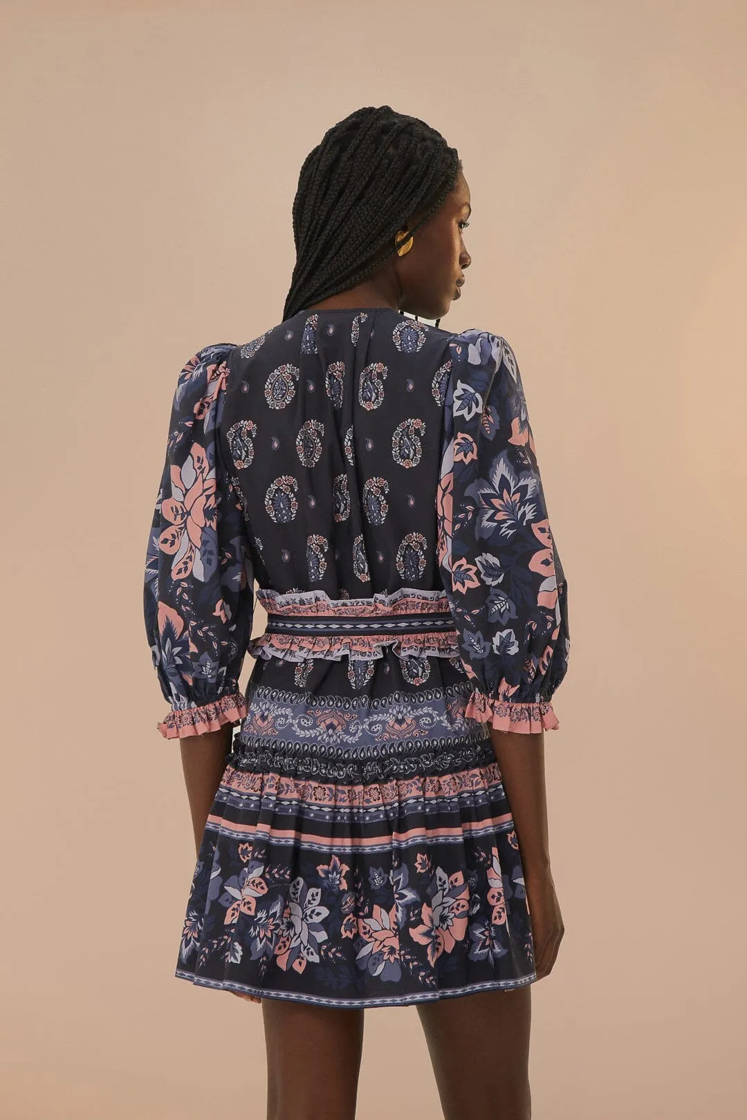 Trendy Edge Glow Edge Blue Ayla Short Sleeve Mini Dress