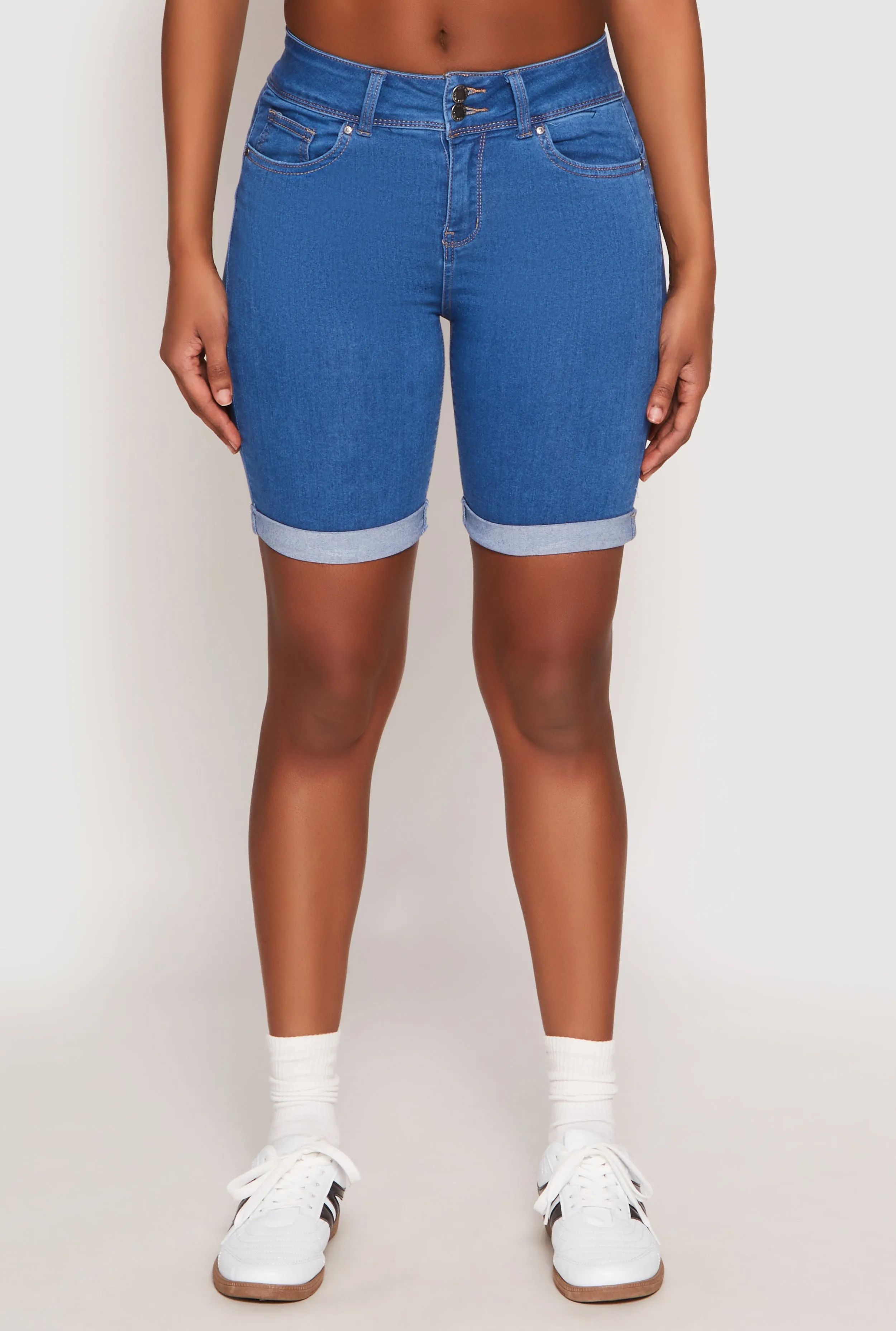 waterproof WAX Fixed Cuff Bermuda Denim Shorts