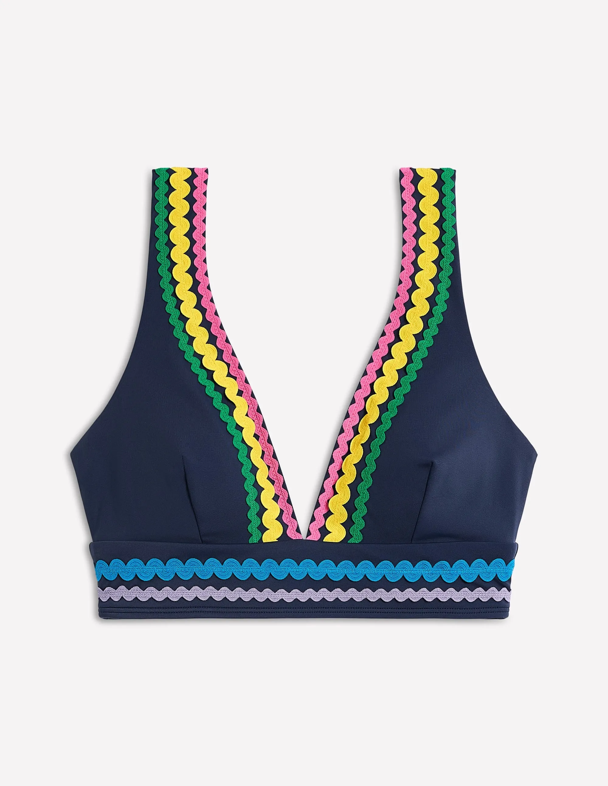Smooth Skin Fabric Moisture Wicking Fabric Porto Bikini Top-Navy Rik Rak