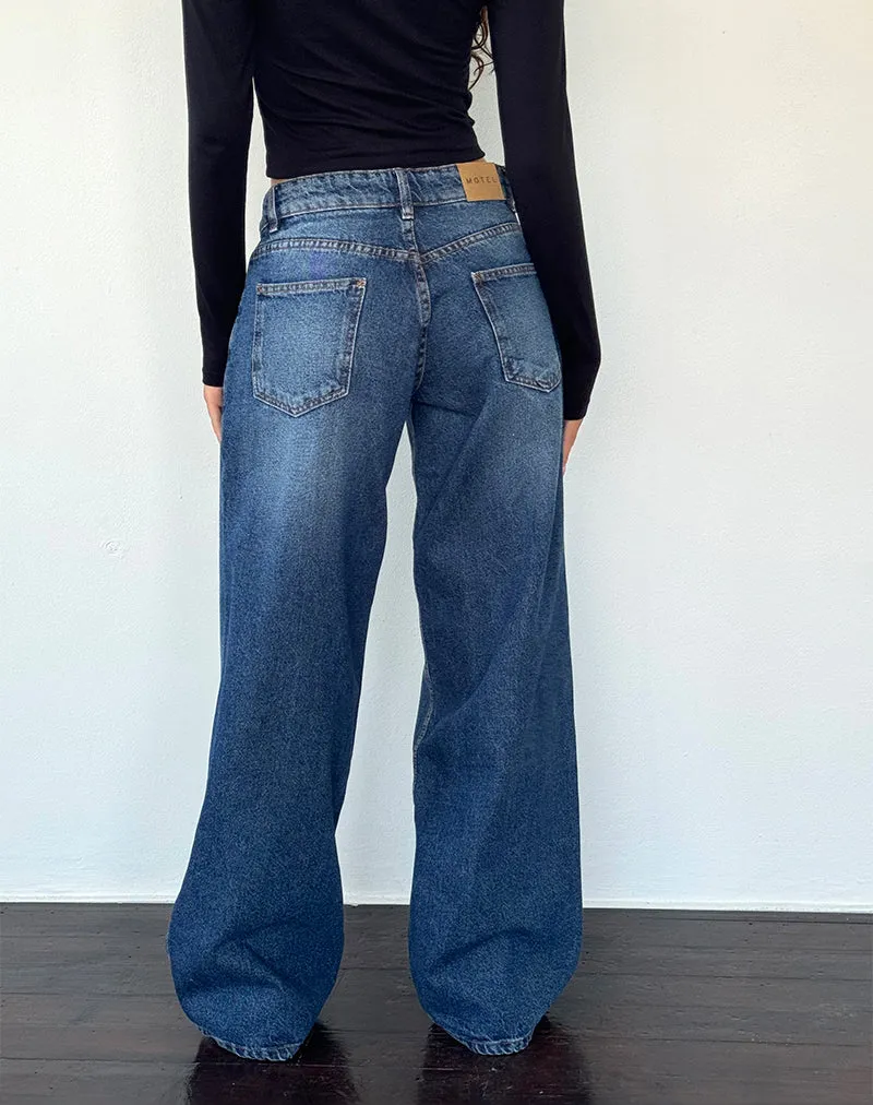 Roomy Extra Wide Low Rise Jean in College Blue Serene Ease
