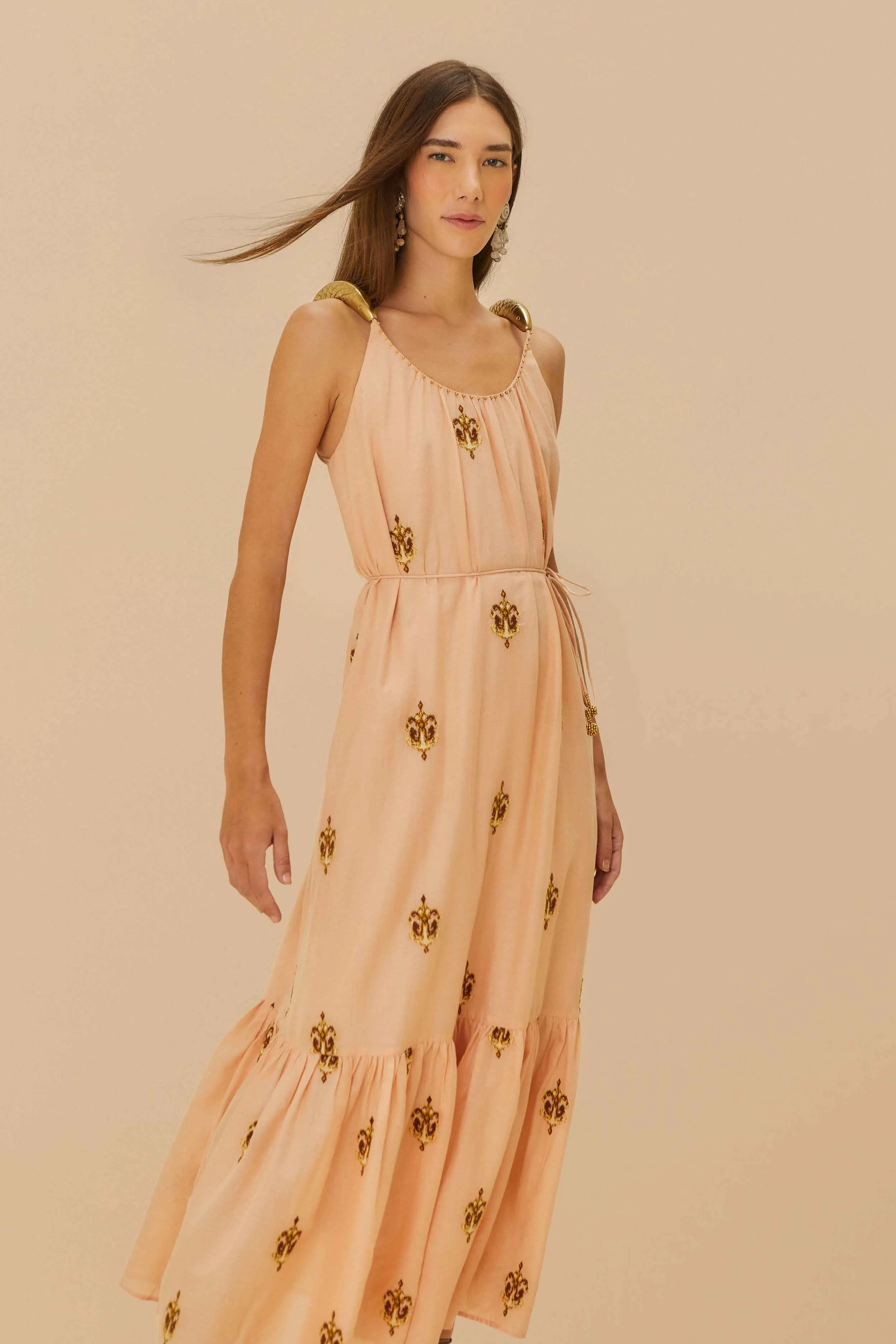 Sand Anchor Tapestry Fish Strap Maxi Dress Roof View