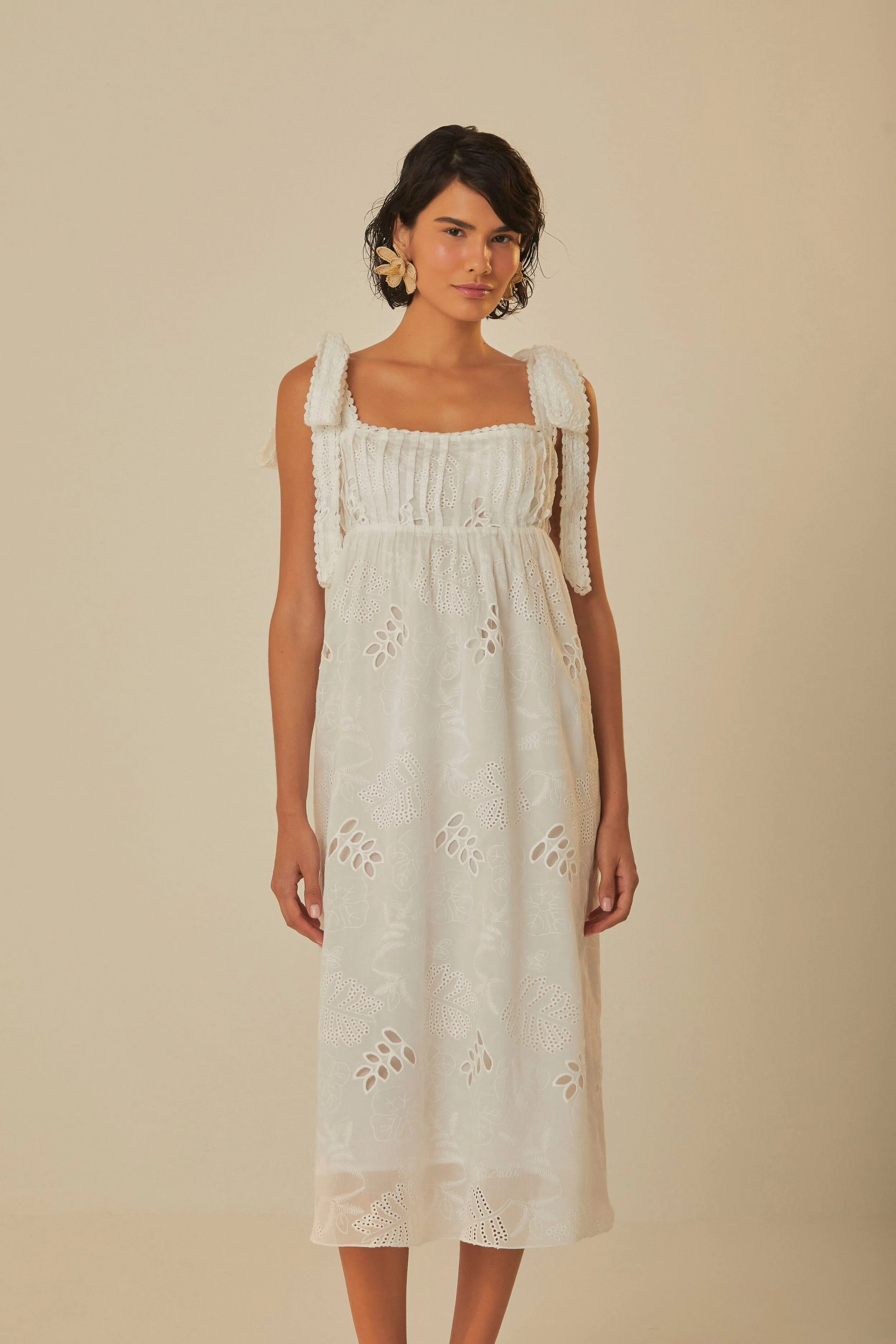 warm glow Off-White Midi Dress