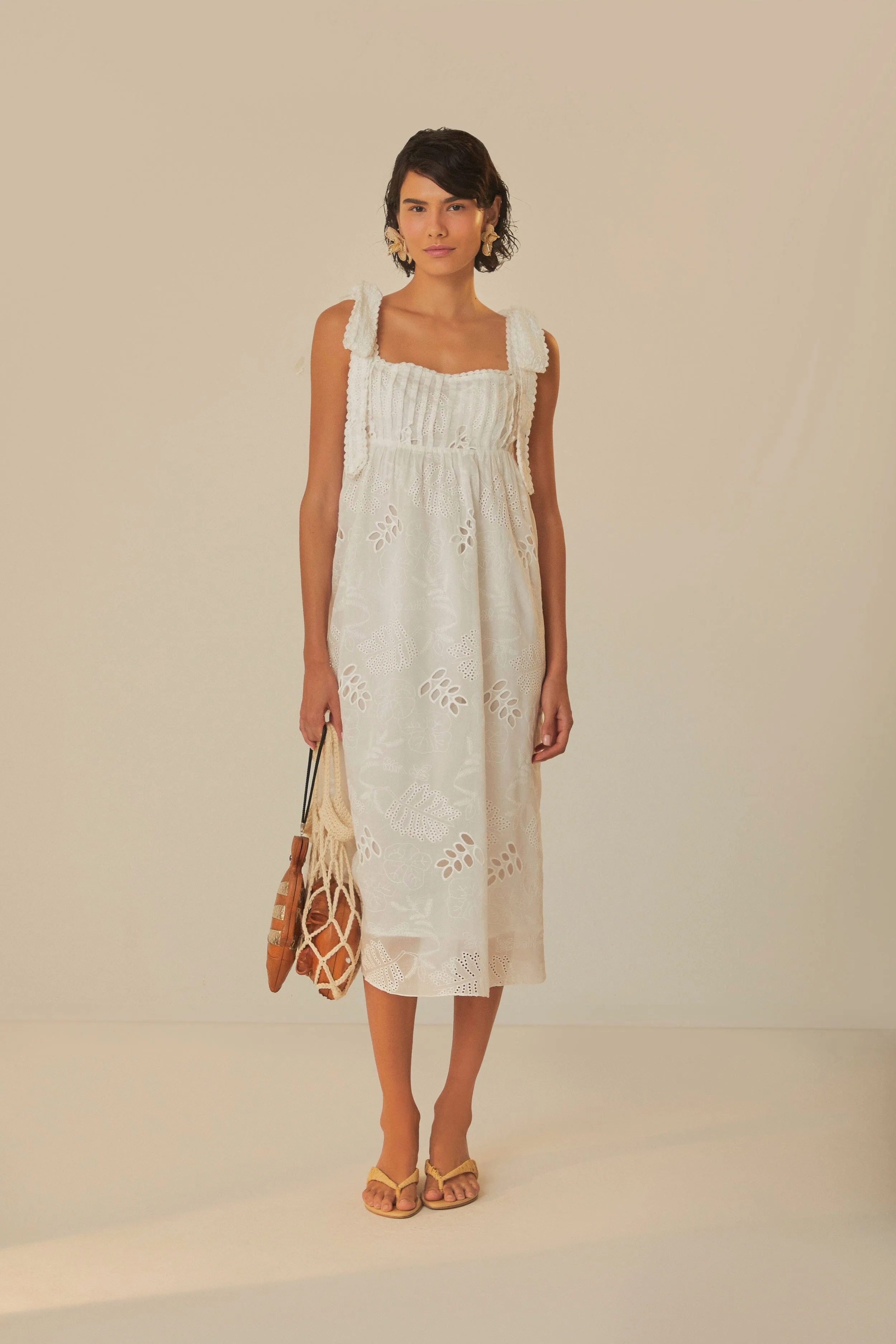 Off-White Midi Dress Feminine Design