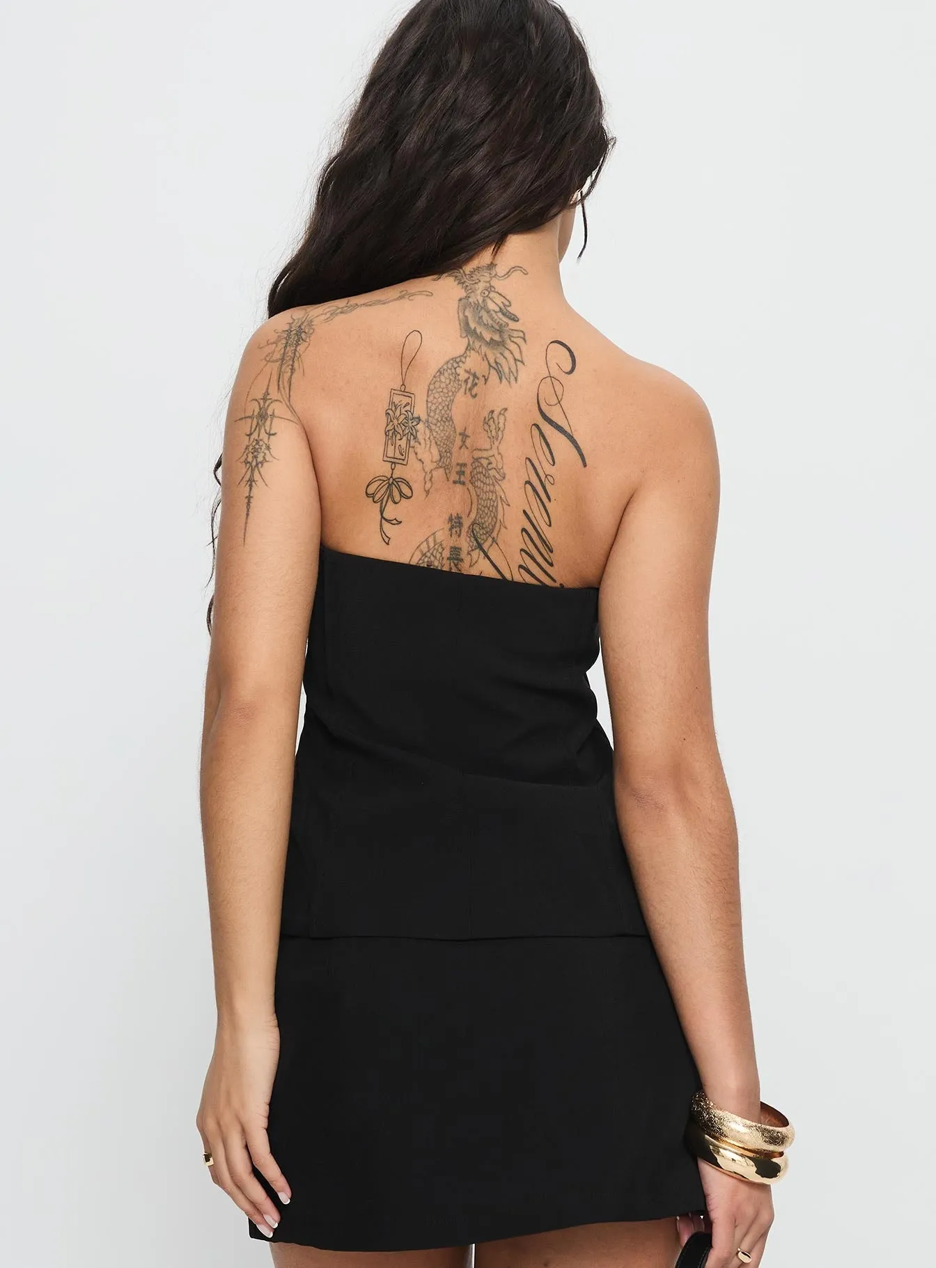 Lavish Living Strapless Top Black CompressionTechnology Bonded Seam Technology