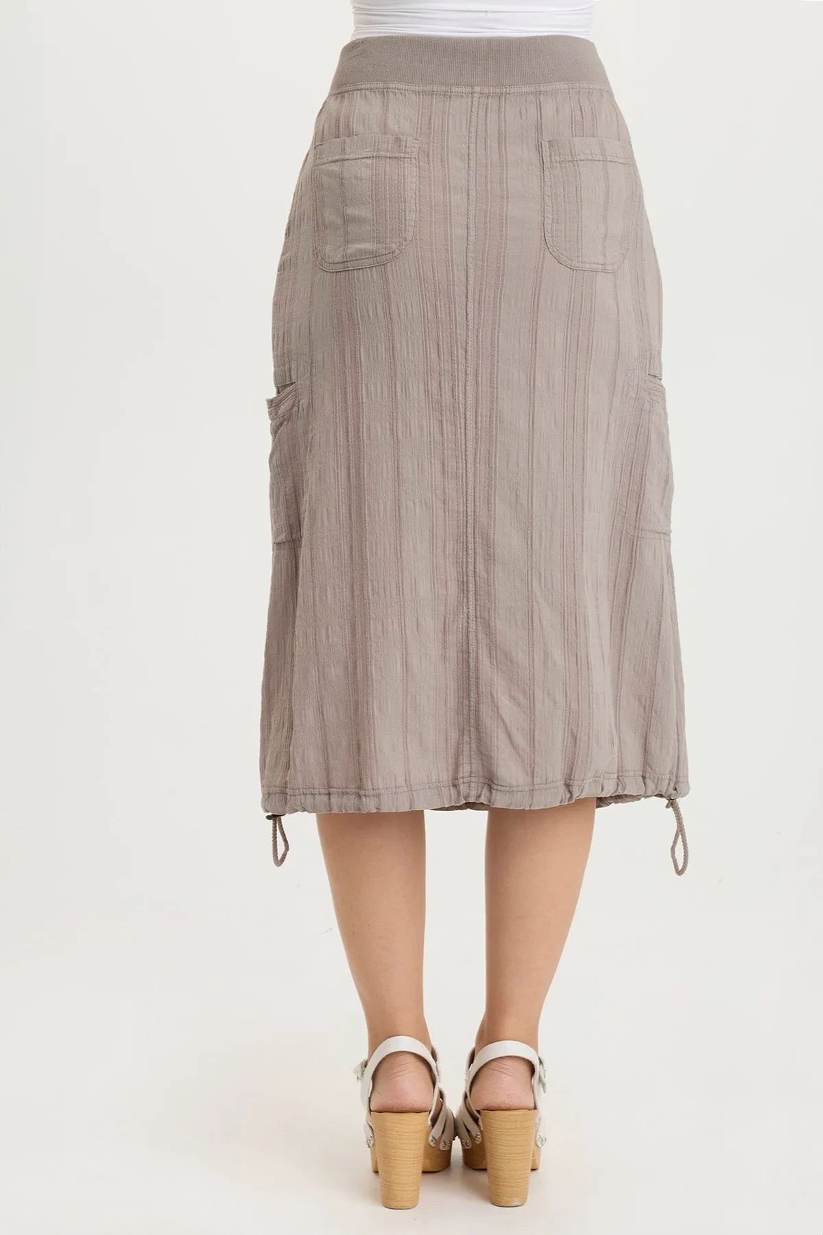 Aracelle Textured Gauze Cargo Bubble Hem Skirt Hidden pockets