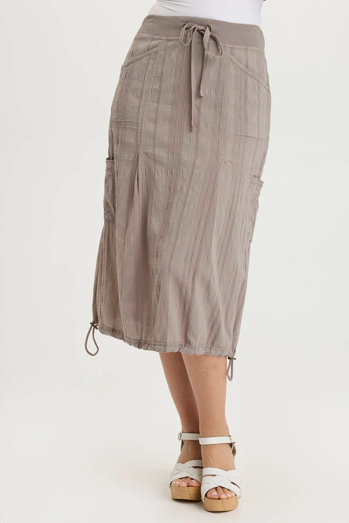 Aracelle Textured Gauze Cargo Bubble Hem Skirt Antistatic