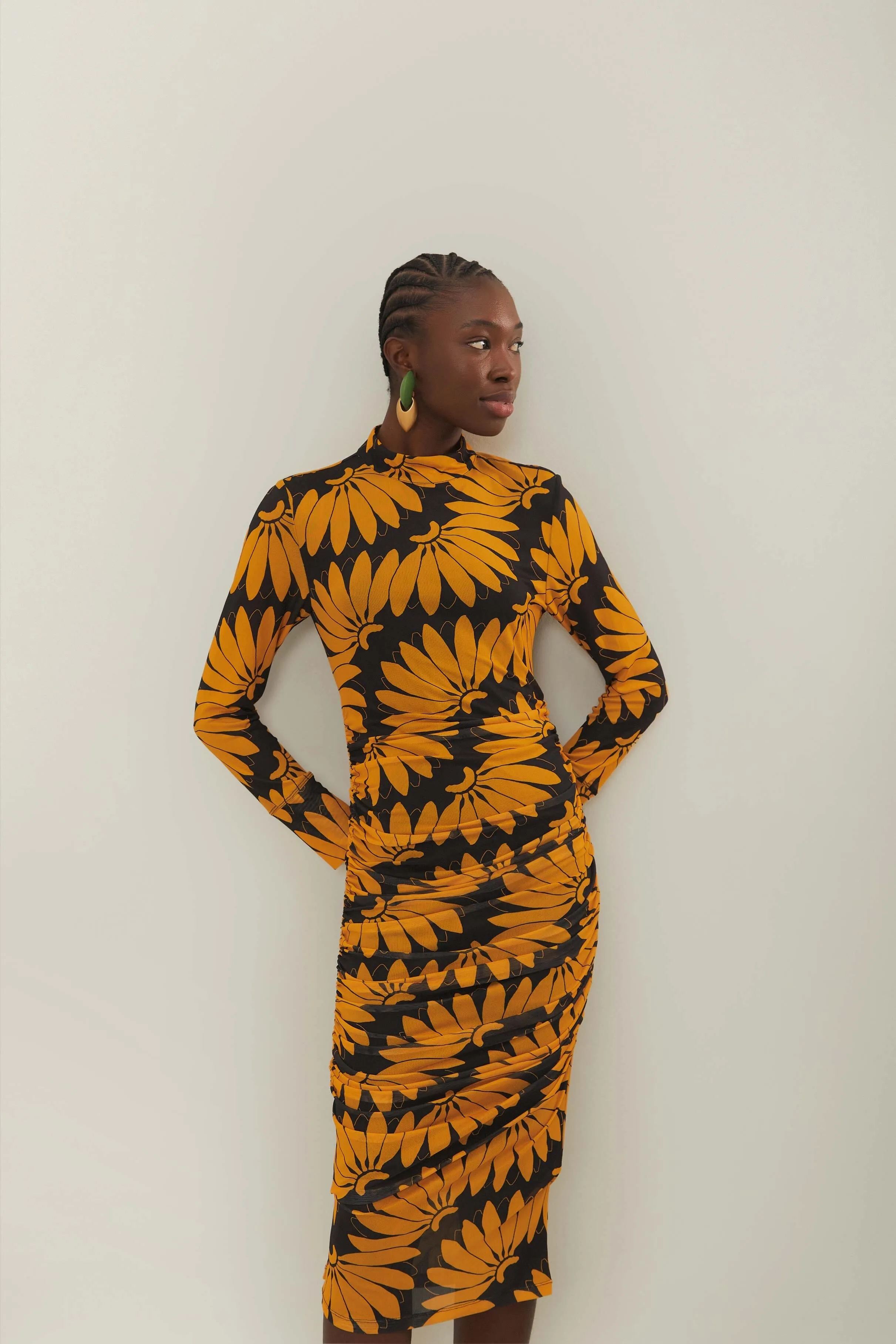 Yellow Copabanana Tulle Midi Dress Style Easy Comfortable Cut