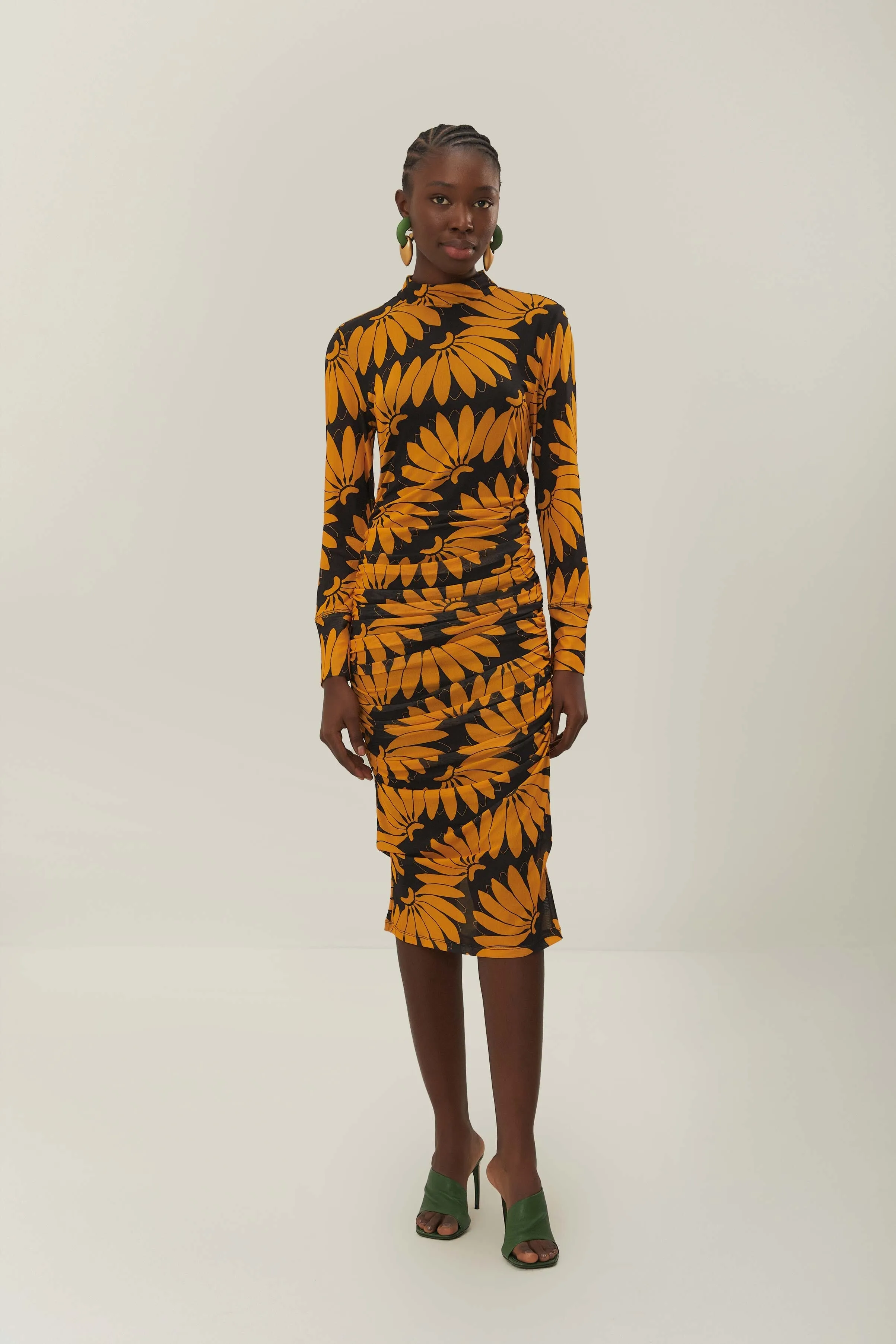 Yellow Copabanana Tulle Midi Dress Casual Wear