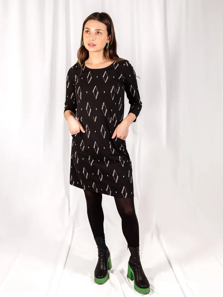 Sweet Seams Dress - Diamond Vine Black Storm Core Carnival Look