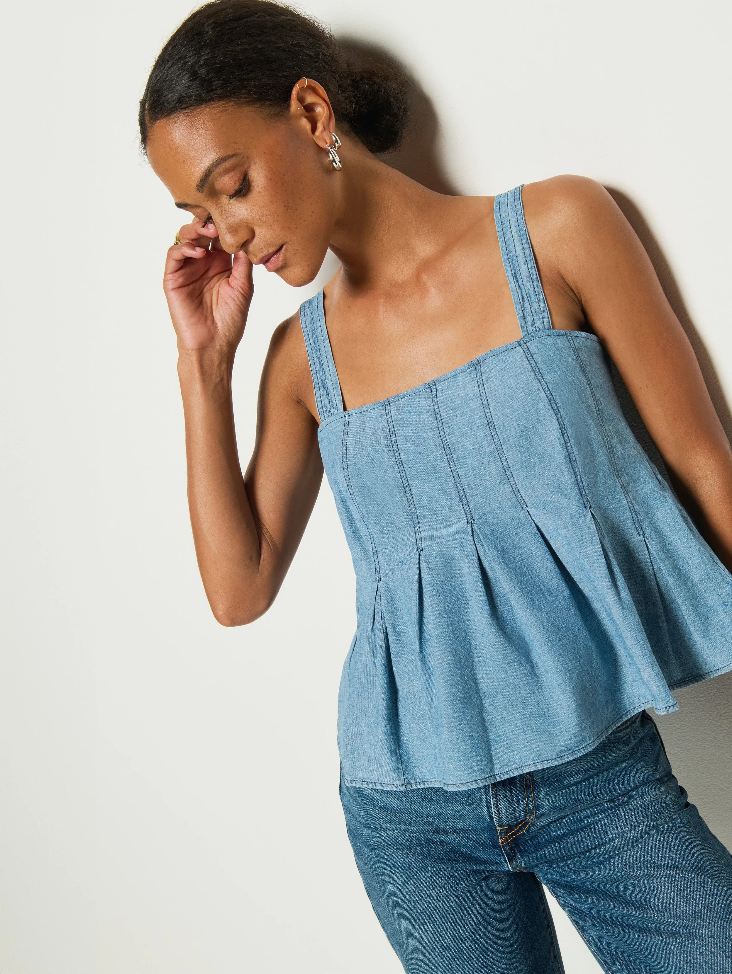 Dove Pleated Tank Semi Formal