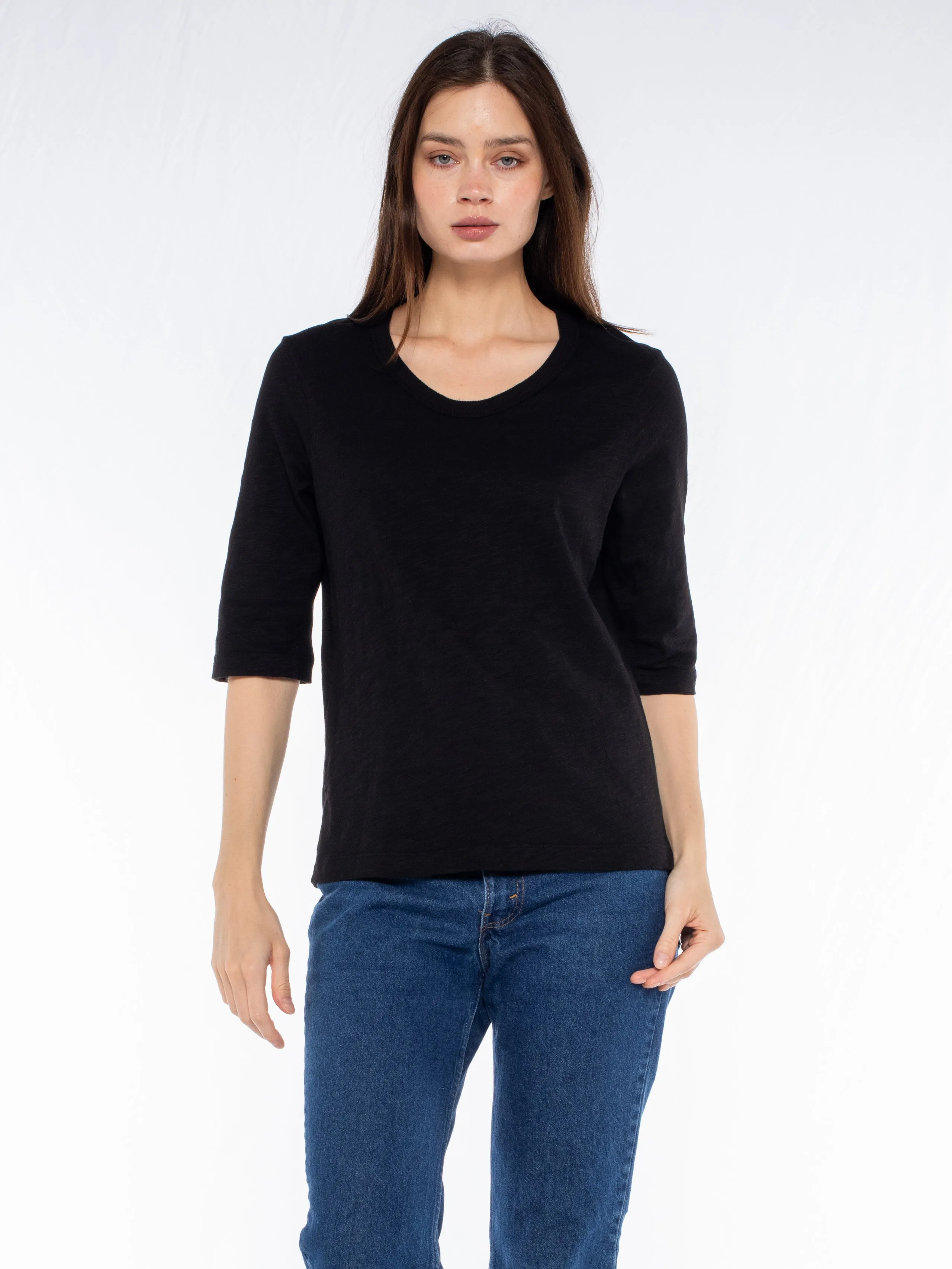 EcoFriendly Textiles Crew Slub Rib Mix Panels-Slim Fit