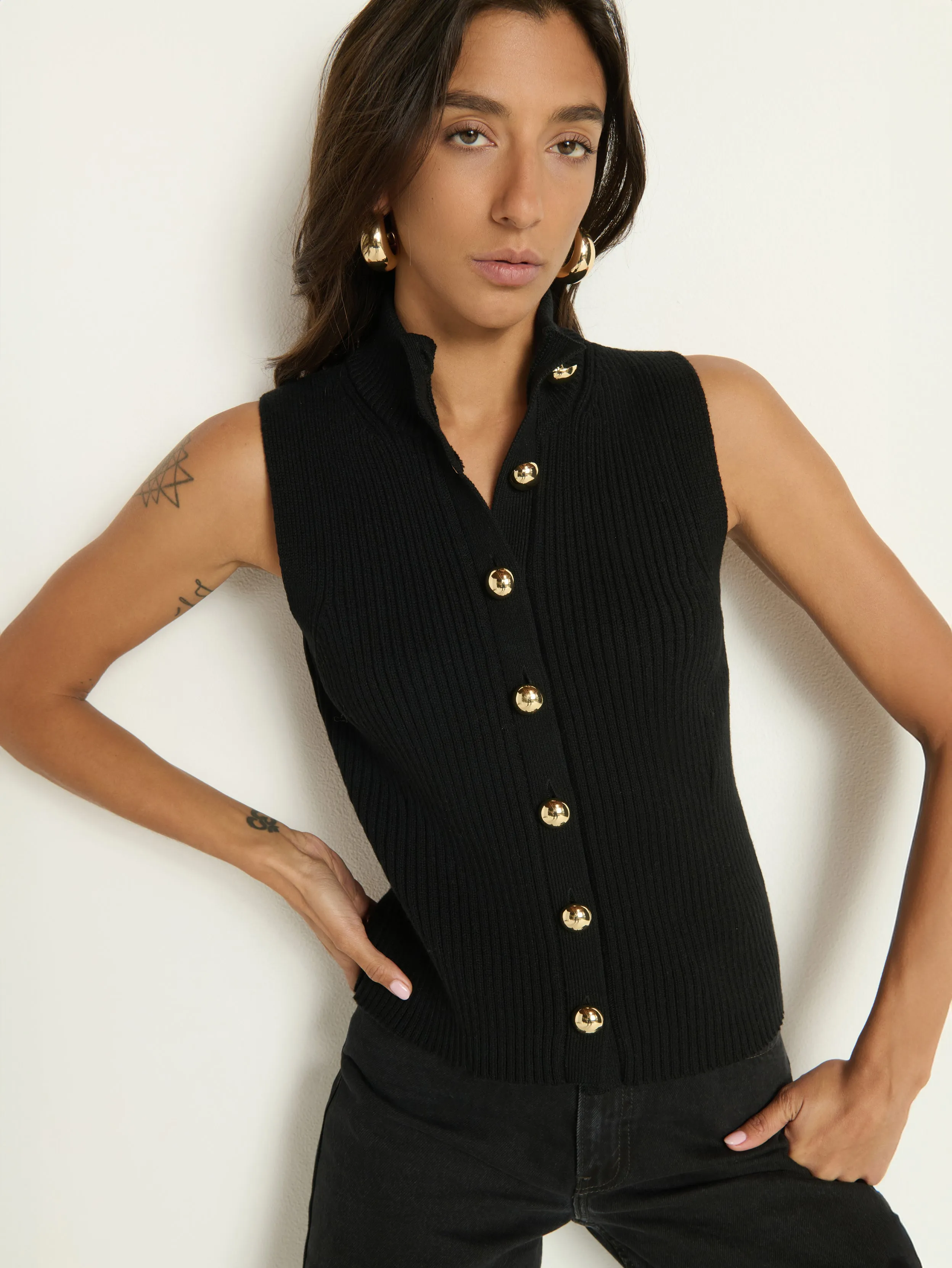 Gentle Power FlatlockStitching Ira Sweater Vest