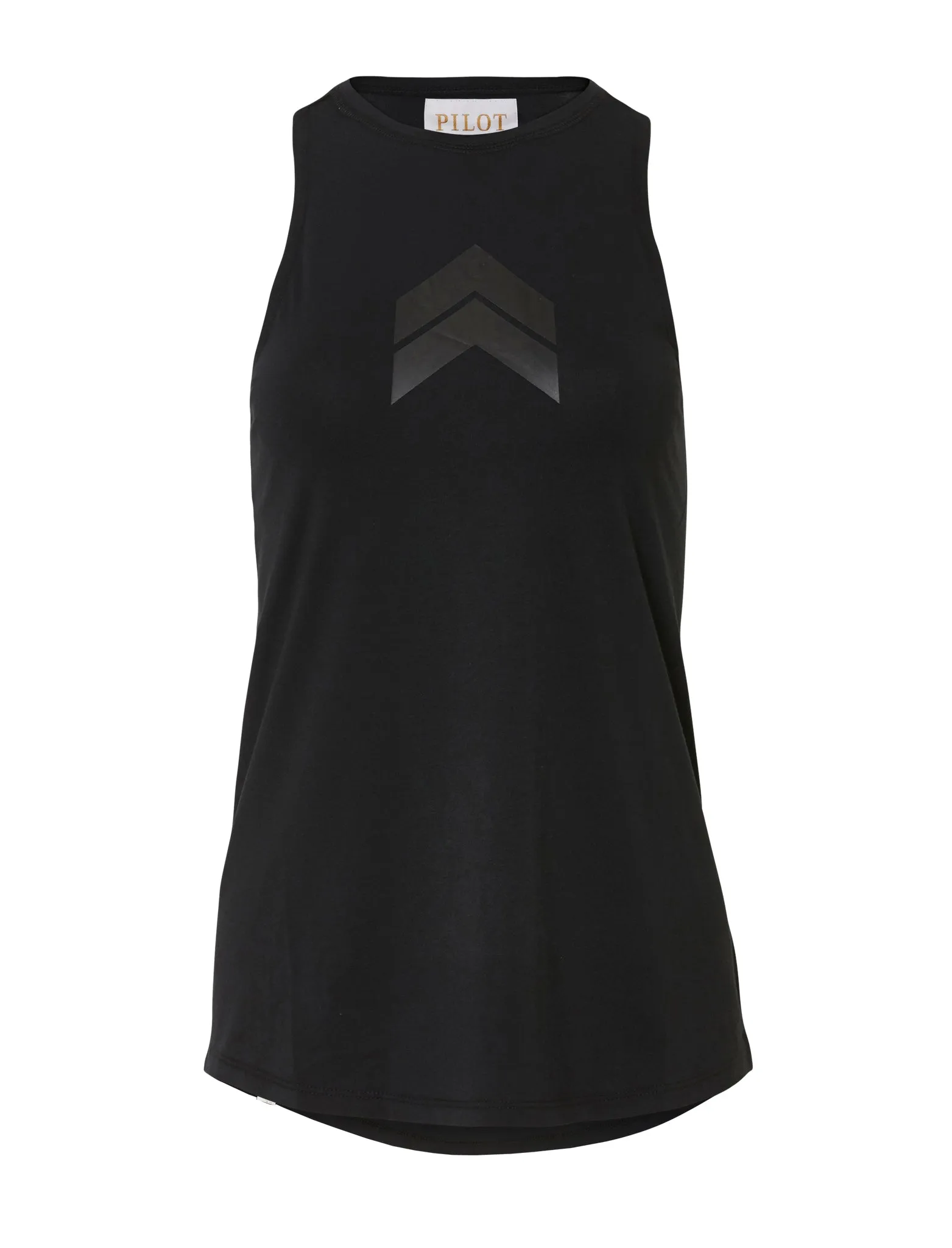 JACQUELINE HIGH NECK SINGLET - BLACK (Black Print) Travel Smooth high - speed movement