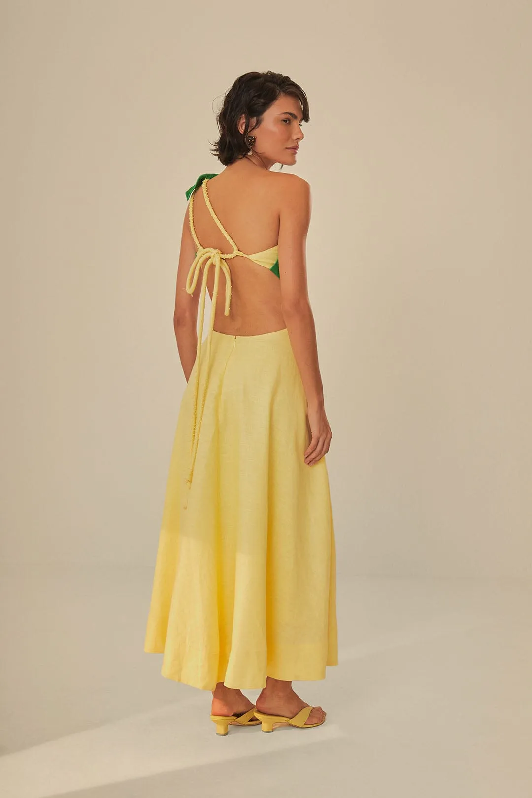 City Mood Palm Tree Cutwork Midi Dress