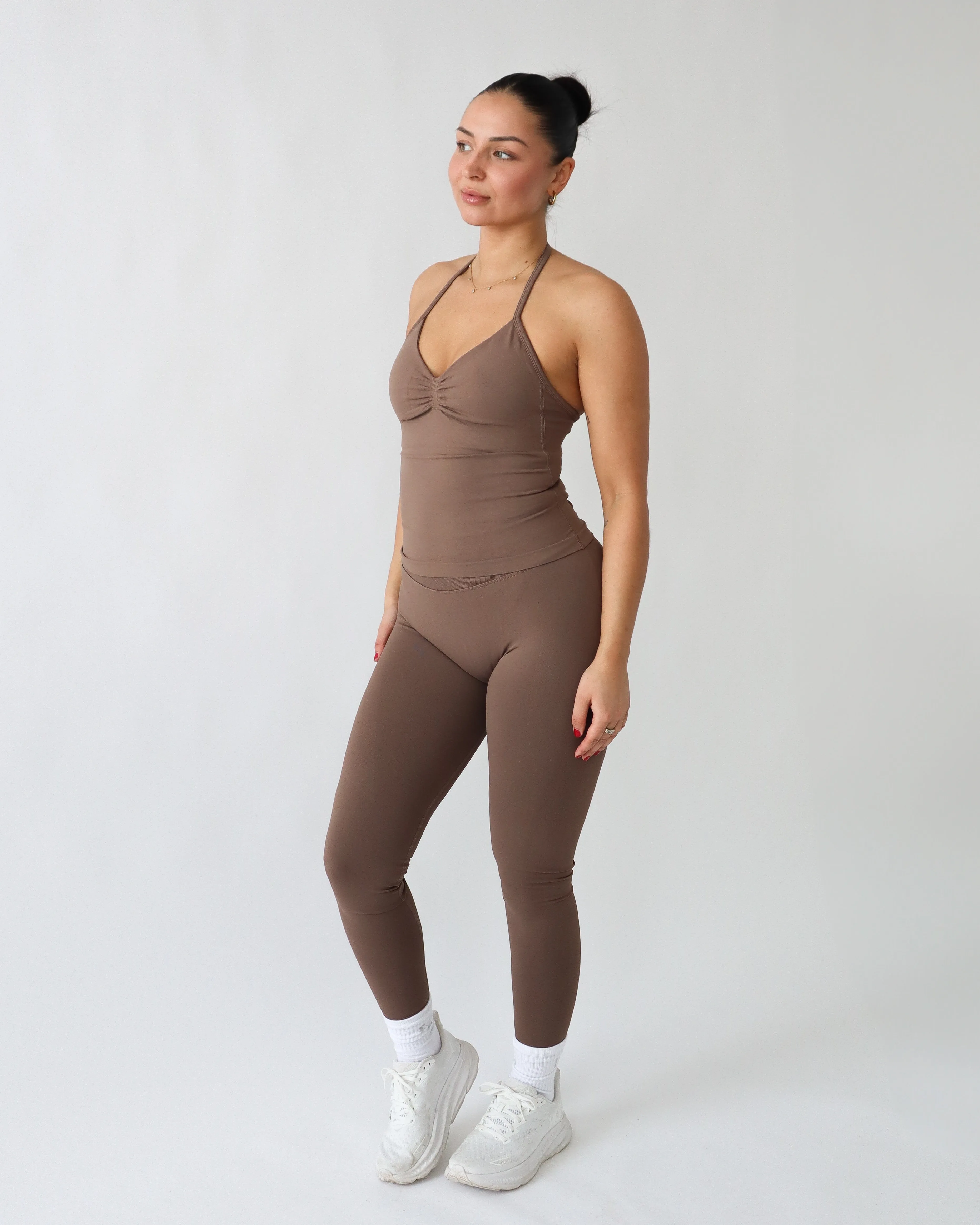 Flattering Silhouette Weekend Trip Unisex Style Ascend Leggings 27" - Oak