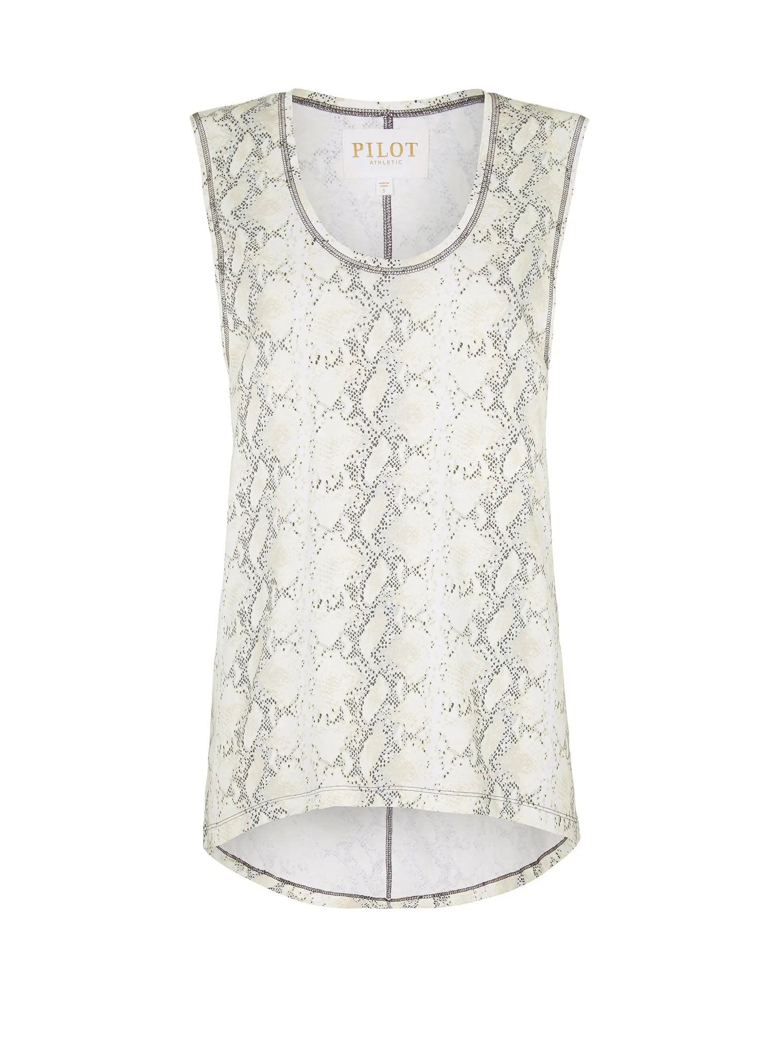 PANCHO TAIL-HEM TANK - SNAKE SKIN All Day Wear Moisture Control Lining