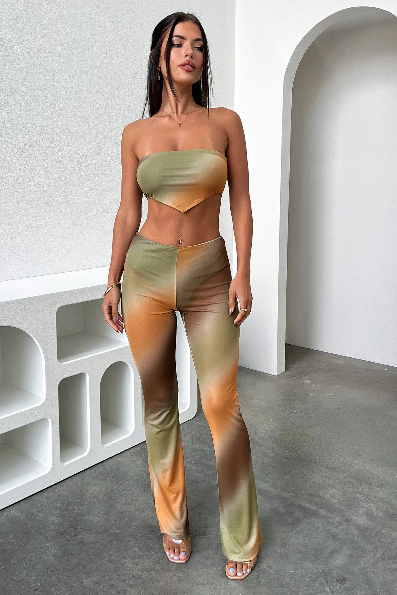 Breathable Design Seamless Construction Design Shyla Crop - Green
