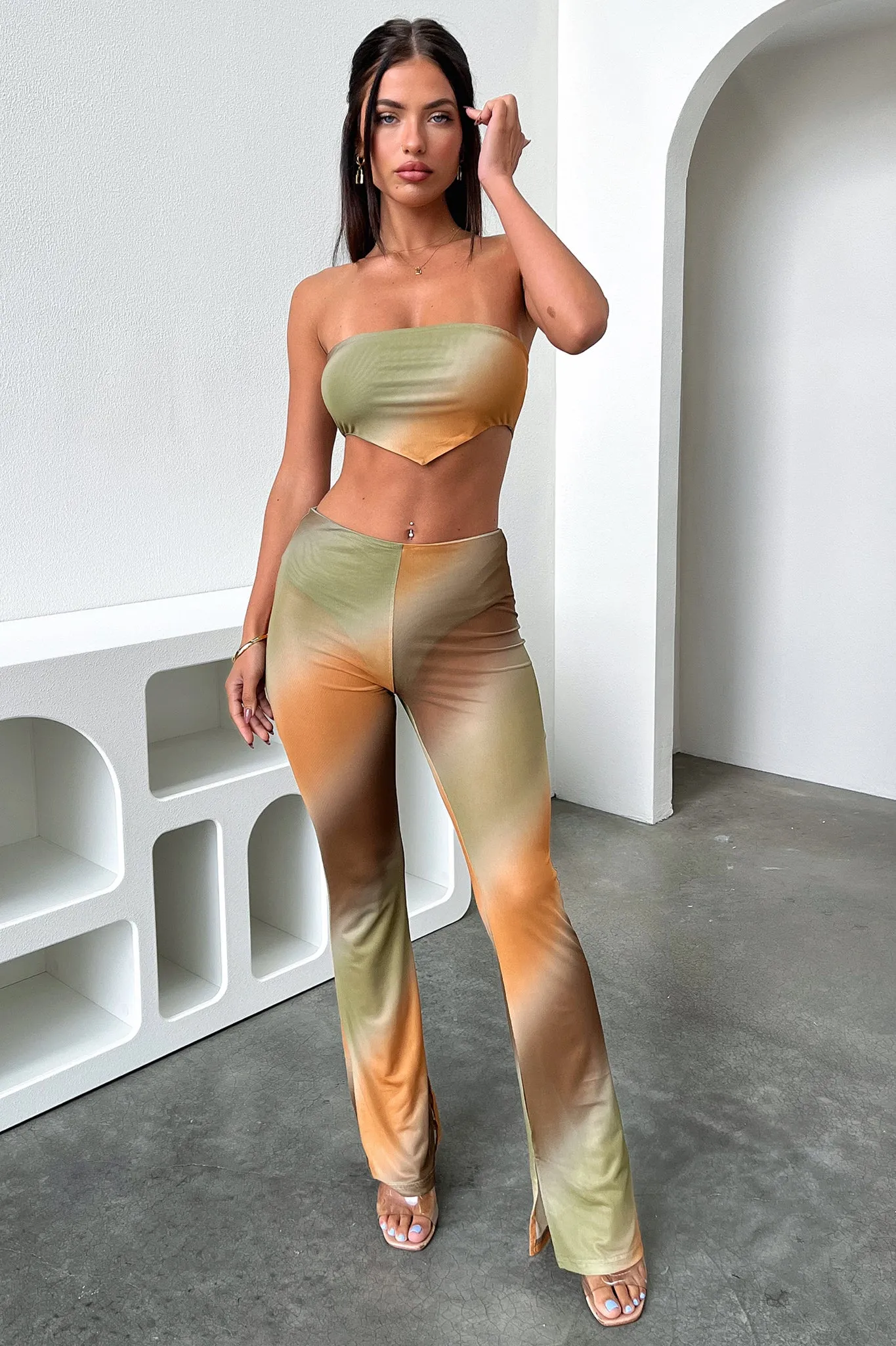 Wrinkle Resistant Textile Shyla Crop - Green