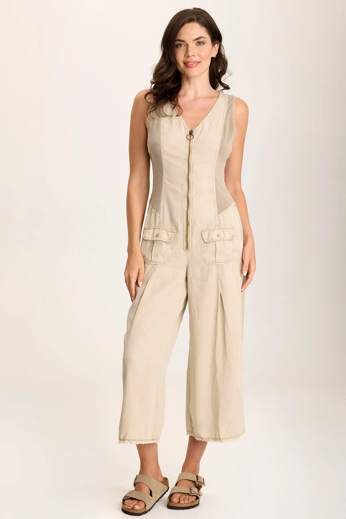 Linette Jumpsuit with V-Neck and Adjustable Straps Metro Edge NonChafingEdges