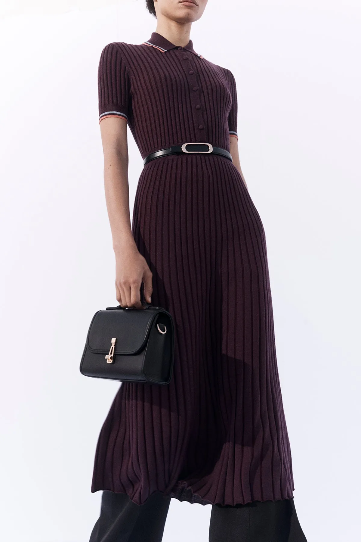 Eyot Knit Maxi Dress in Italian Plum Cashmere Silk Cultural Fit Recycled materials