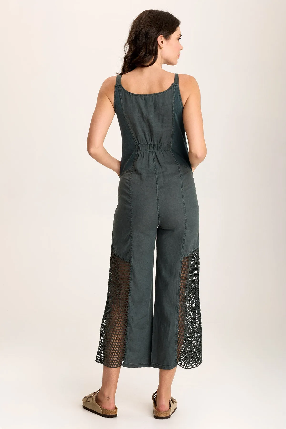 Senior Ease World Glow Anamita Linen/Crochet Jumpsuit
