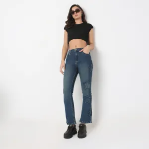 Boot Cut High Rise Jeans AntiStatic Lining Summer Air