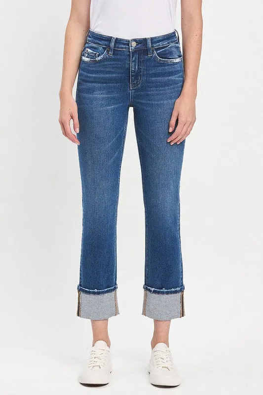 Vervet High Rise Cuff Slim Straight Breathable Lining RecycledBlend
