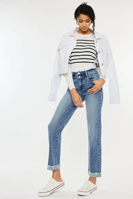 Kan Can Medium Wash Slim Straight Jeans Shine Fit