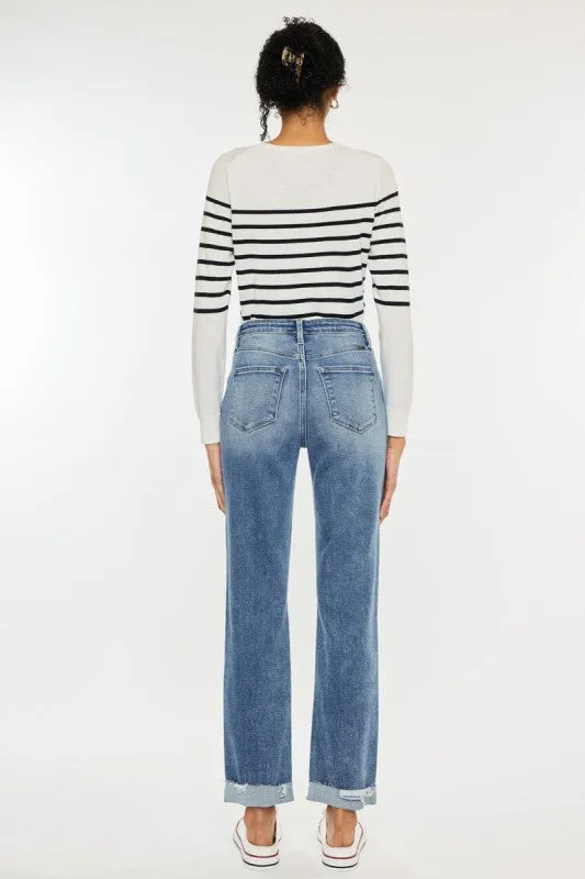 Kan Can Medium Wash Slim Straight Jeans spring fresh