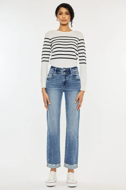 Kan Can Medium Wash Slim Straight Jeans Lake Mood