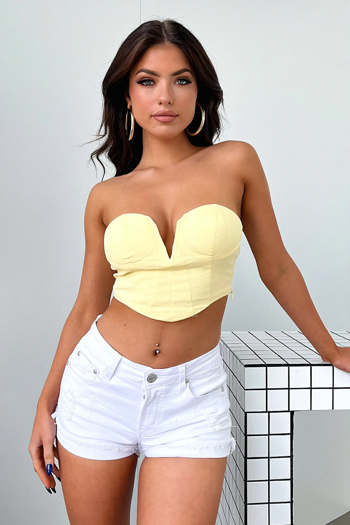 Kandice Bustier - Yellow StretchMaterial Sustainable Cotton