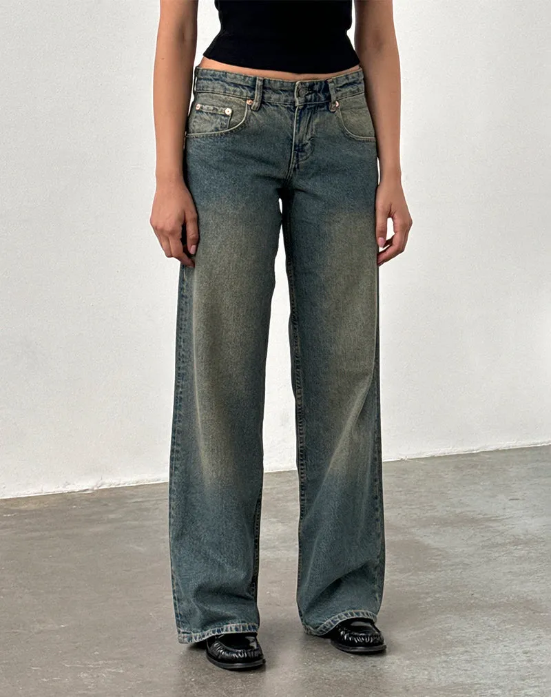 Low Rise Parallel Jeans in Brown Blue Acid NoIrritationSeams Holiday Glow