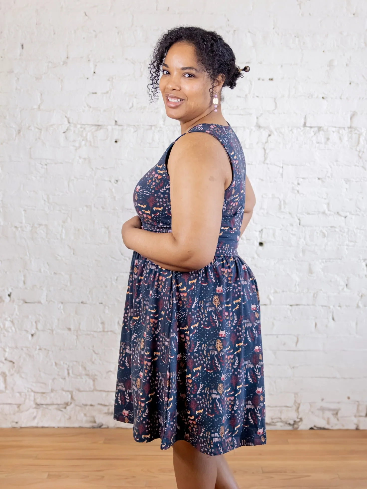 Asheville Plus Size Dress - Fox Field Blue Virtual Fit BalancedDrape