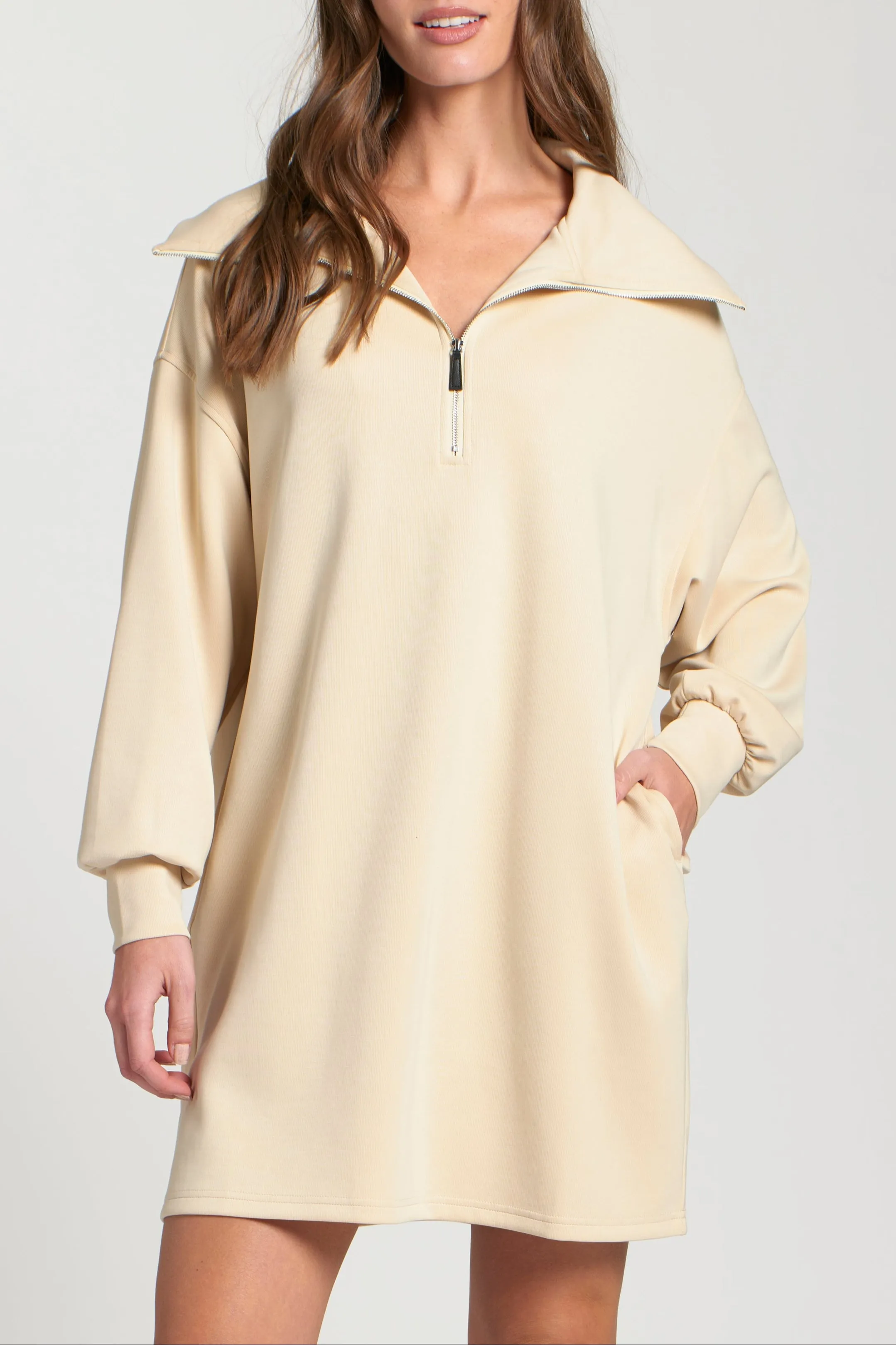 Half Zip Sweatshirt Dress Green Soul ZeroIrritationLabels