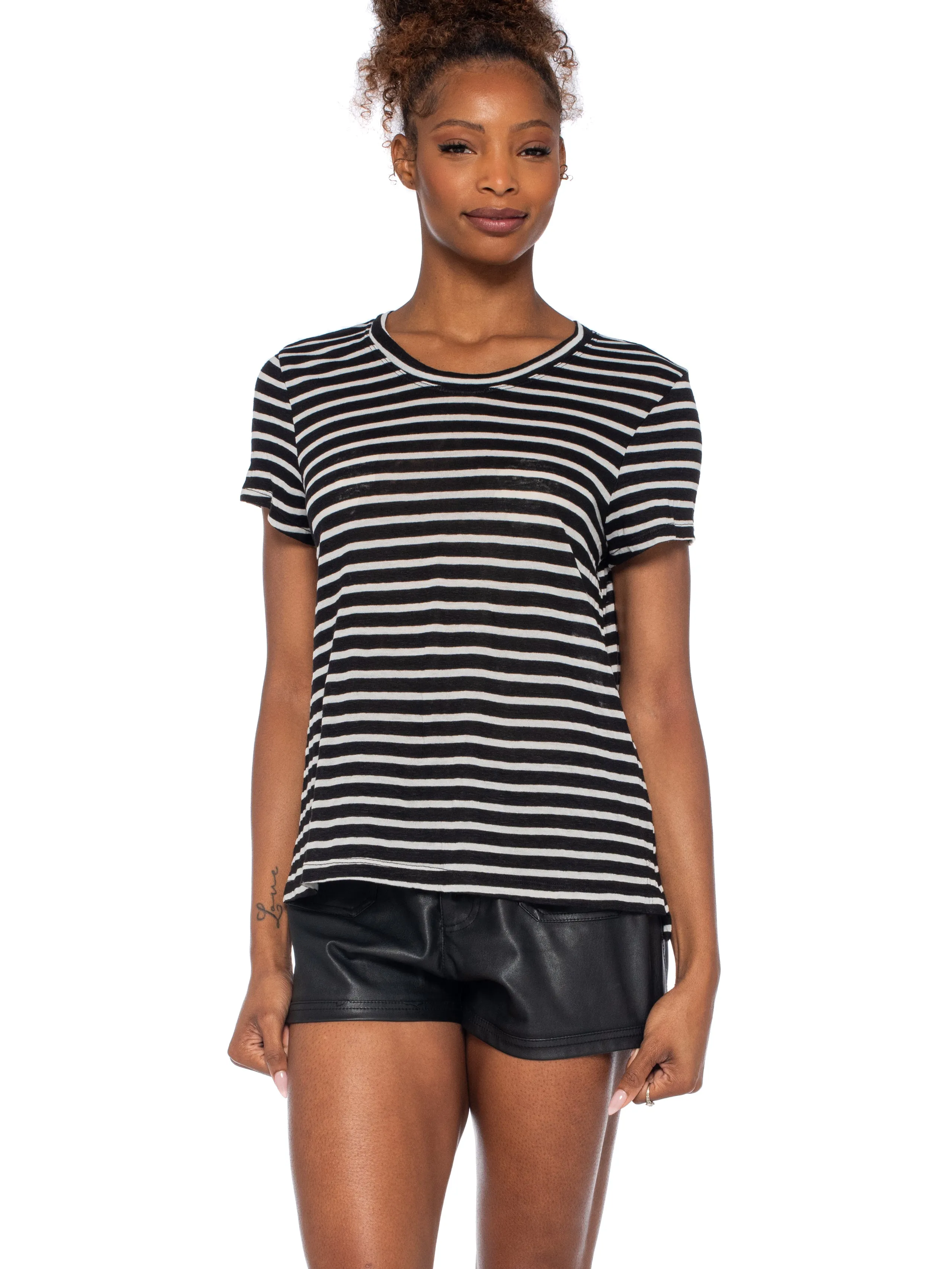 Boy Tee Vented Hem Short Sleeve Peace Flow Pure Linen Blend