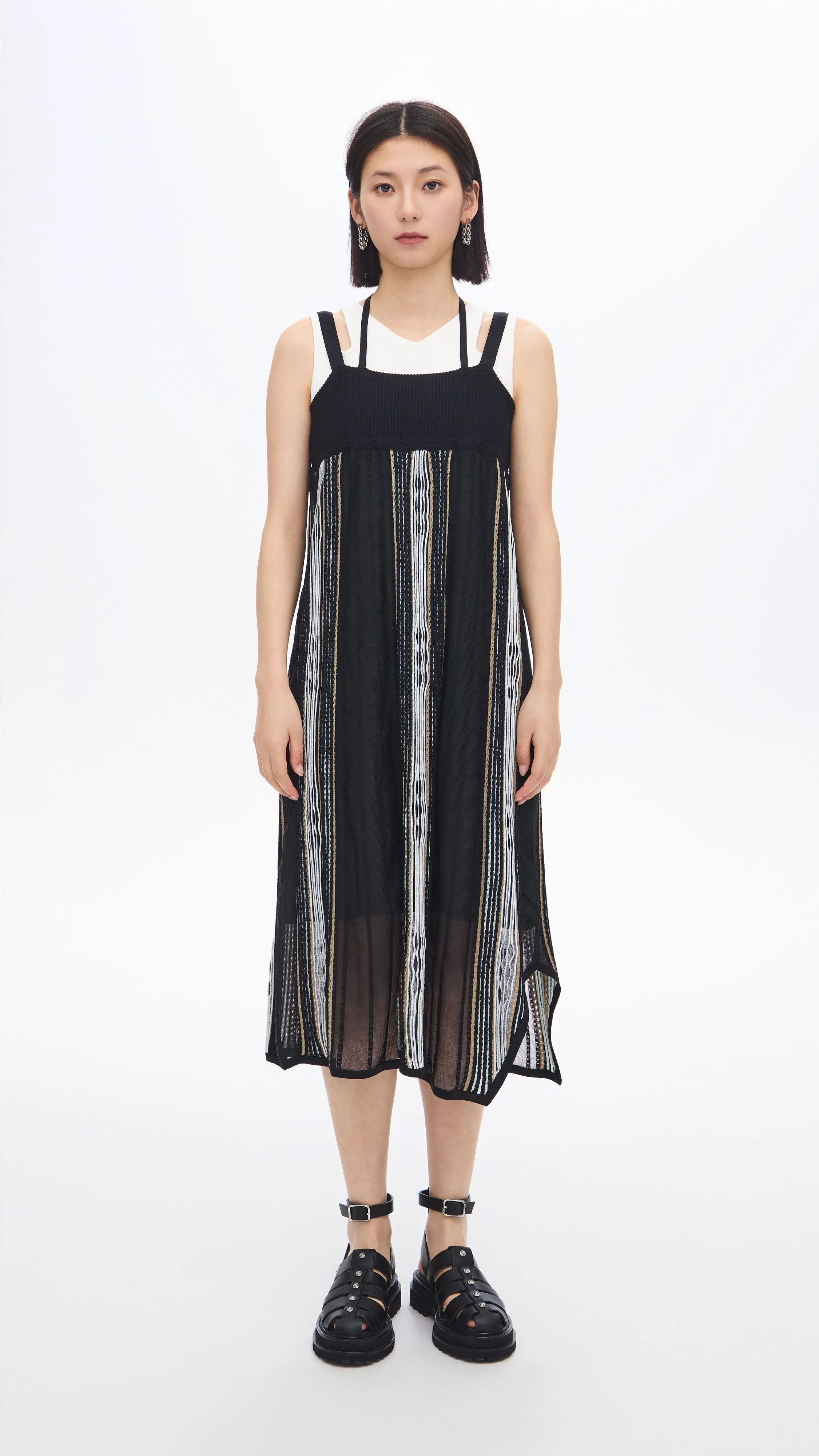 Pattern Knit Dress Meeting Ready Body Free
