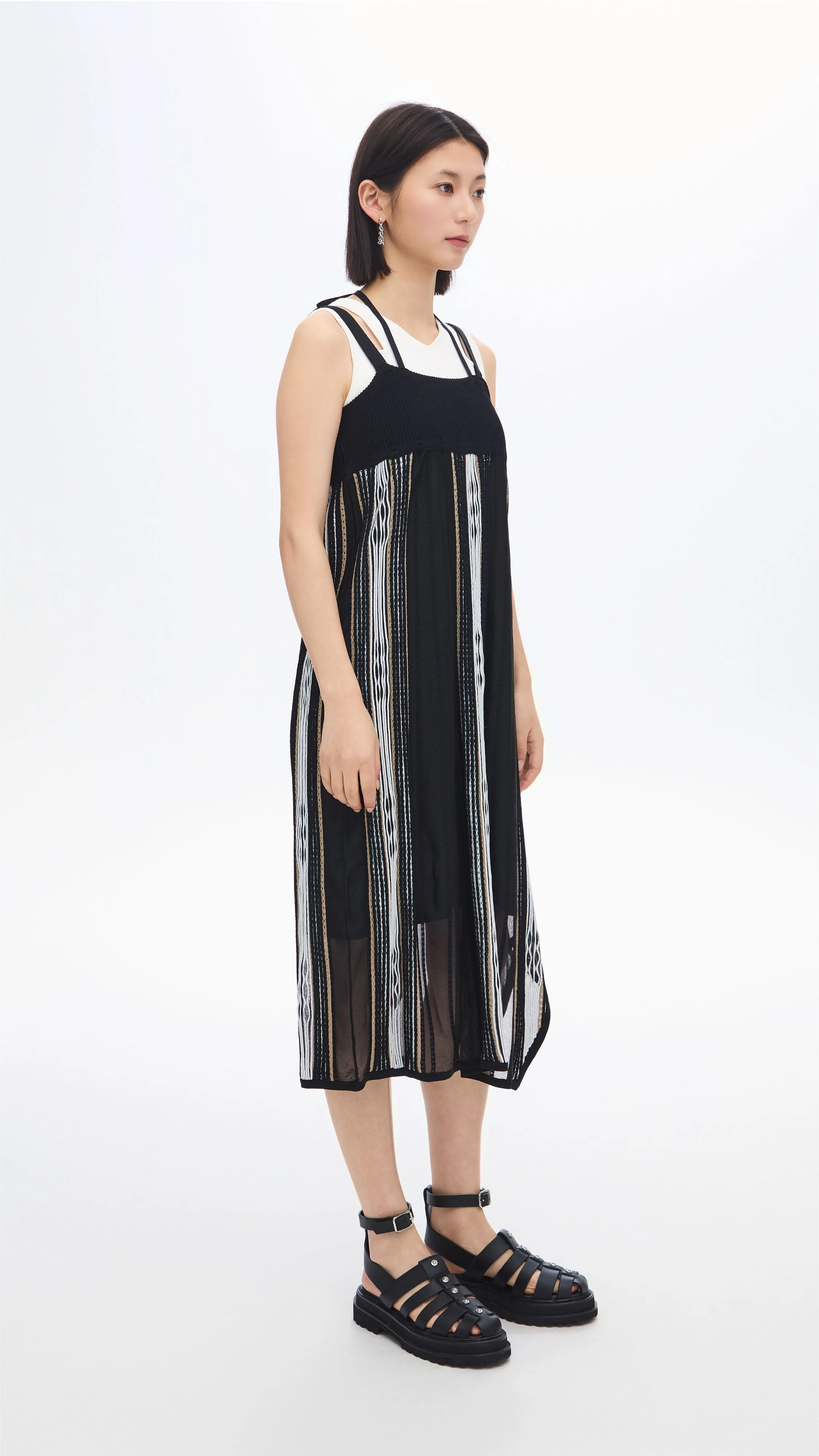 Pattern Knit Dress Hotel Style