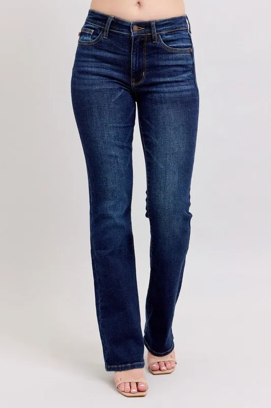 Judy Blue Midrise Dark Wash Boot Cut Jean AntiSnagFabric Japan Neat