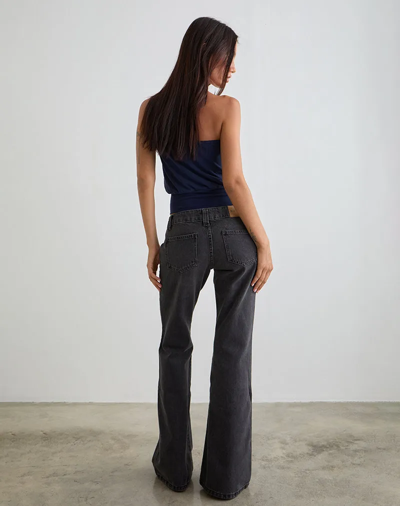 Bell Bottom Low Rise Flare Jeans in Vintage Black NonRestrictive Design