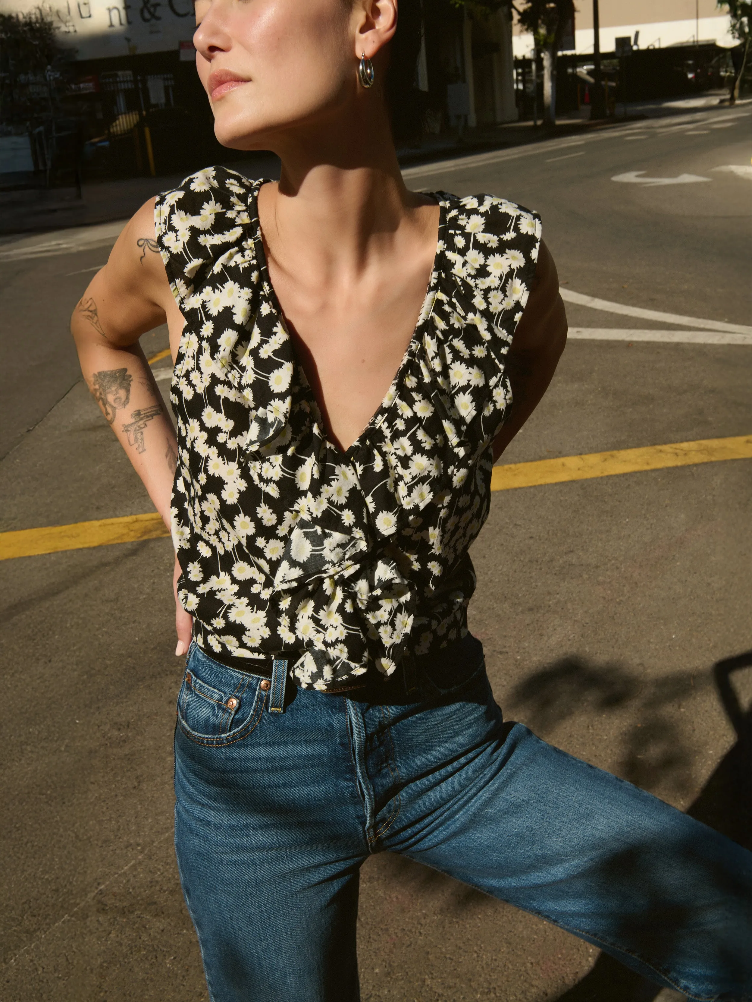StaticResistant Ella Ruffle Top